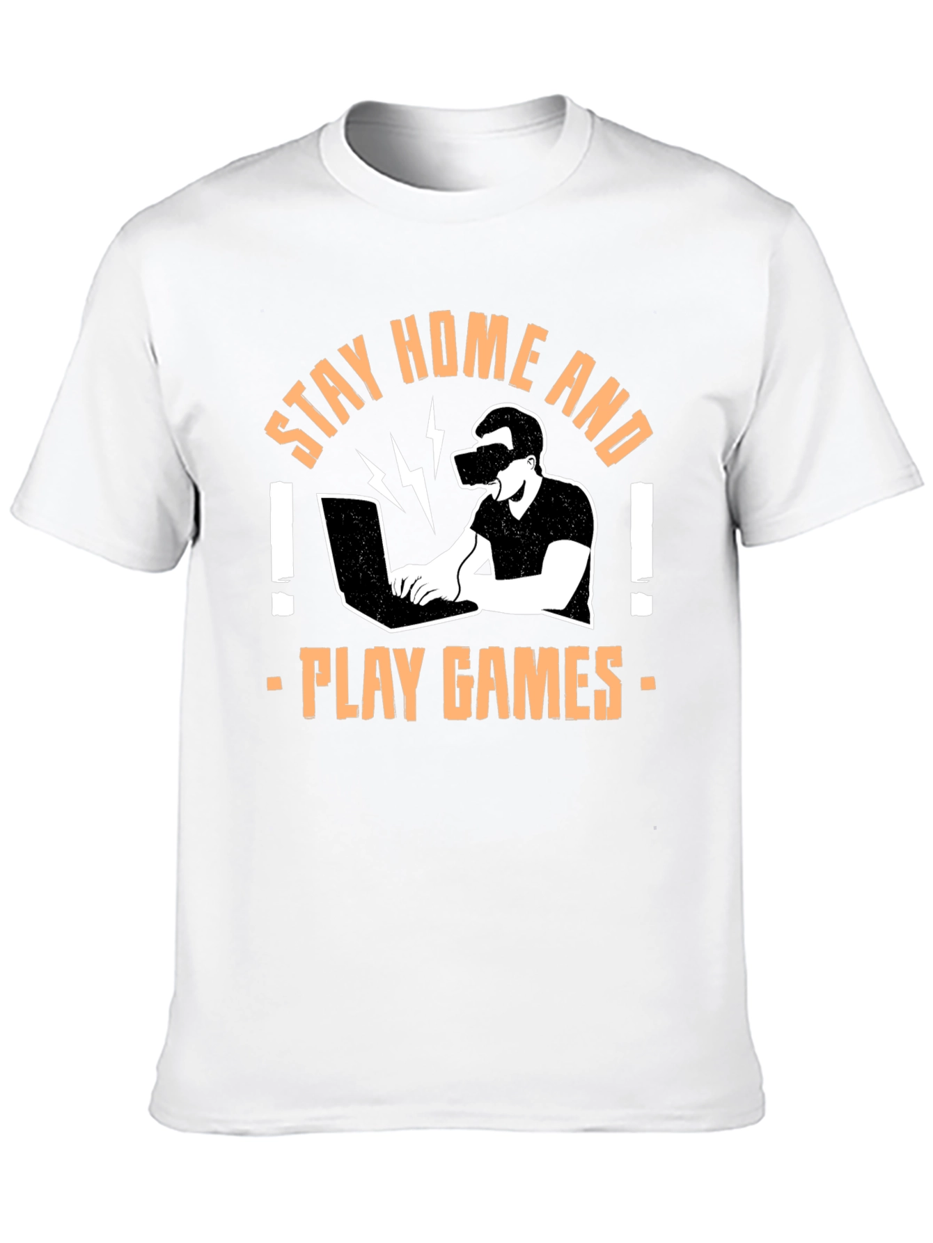 Stay Home Play Games Black Graphic Tee