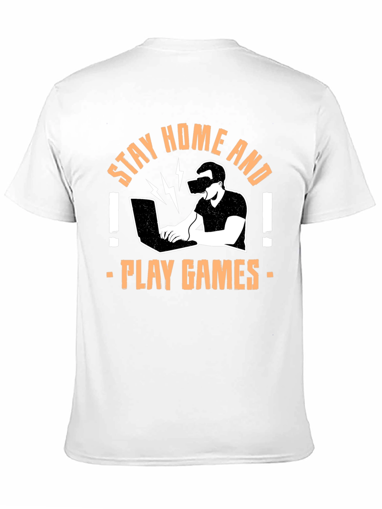 Stay Home Play Games Black Graphic Tee