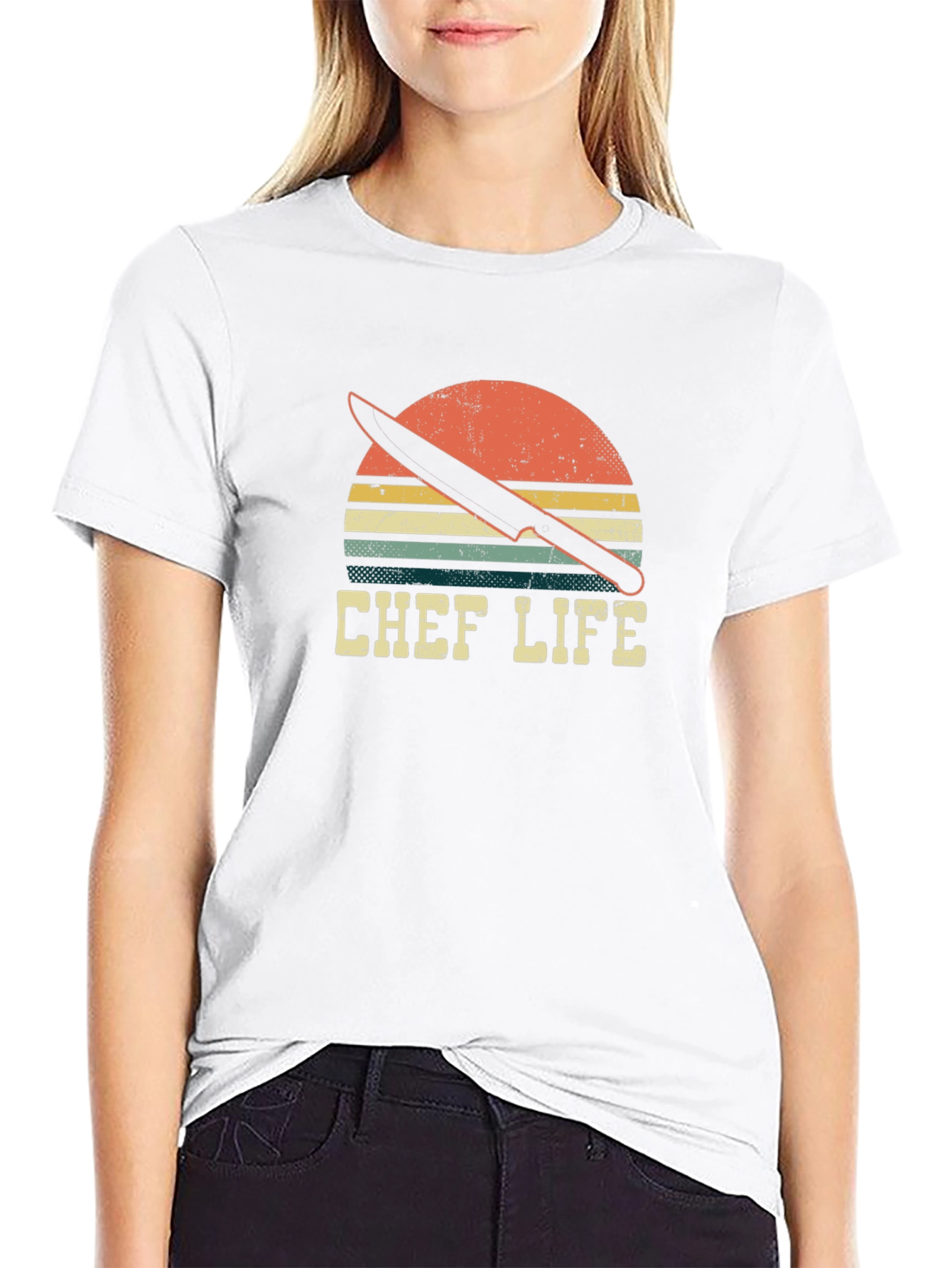 Chef Life Retro Sunset T-Shirt - Culinary Gift