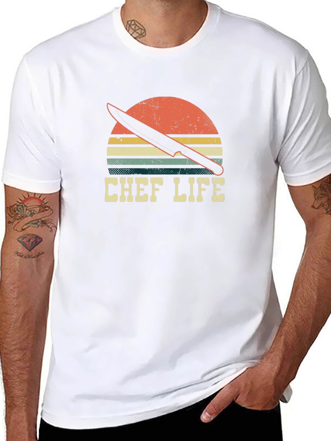 Chef Life Retro Sunset T-Shirt - Culinary Gift