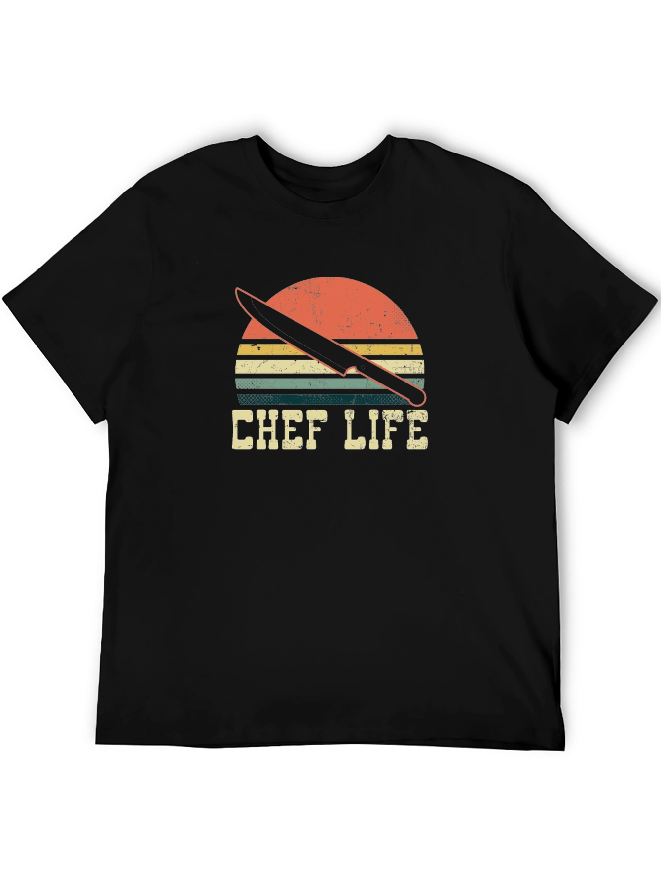 Chef Life Retro Sunset T-Shirt - Culinary Gift