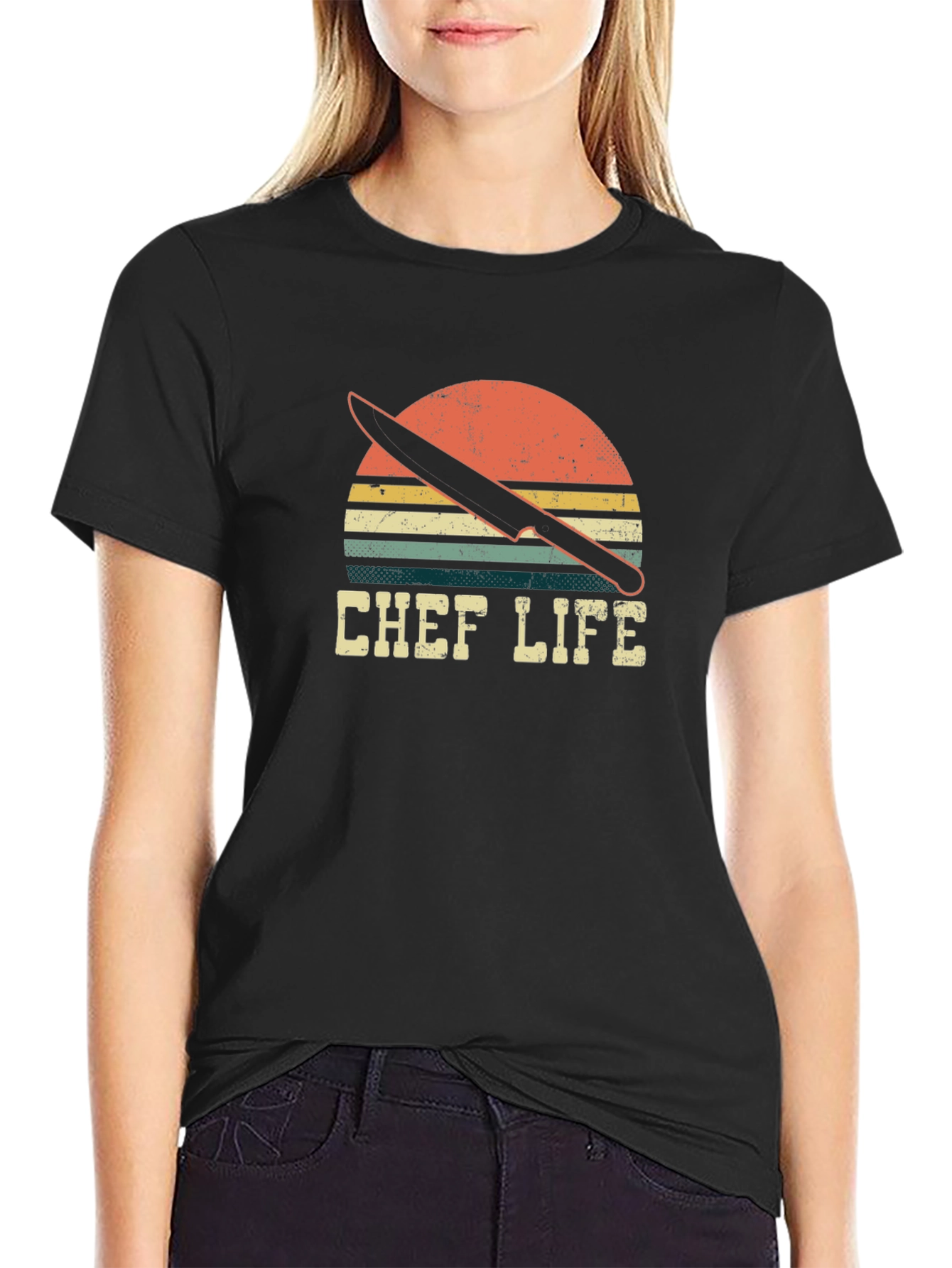 Chef Life Retro Sunset T-Shirt - Culinary Gift