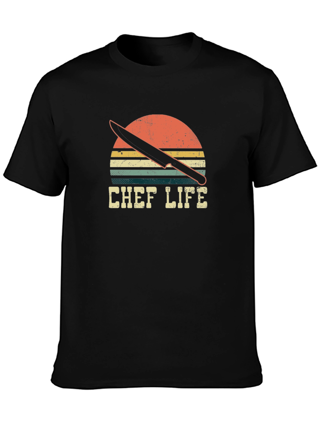 Chef Life Retro Sunset T-Shirt - Culinary Gift