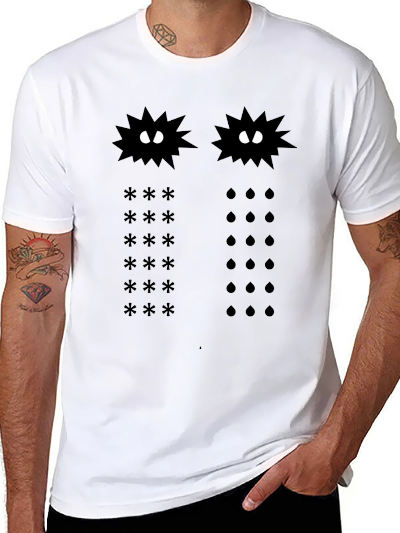 Cosmic Star & Rain Black Graphic Tee