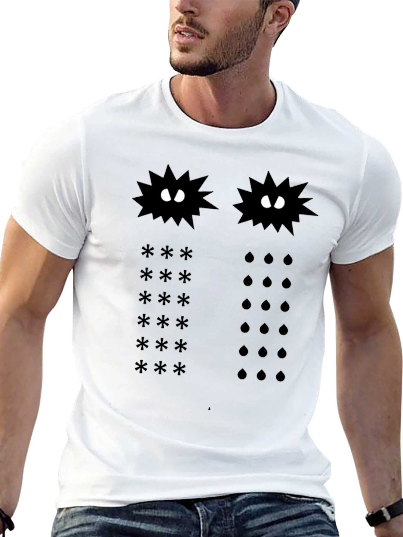 Cosmic Star & Rain Black Graphic Tee