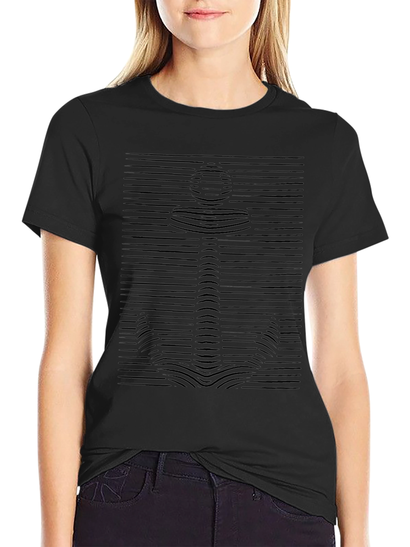 Nautical Anchor Illusion Graphic Black T-Shirt