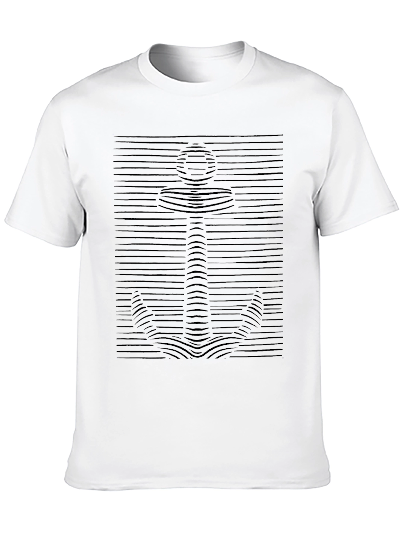 Nautical Anchor Illusion Graphic Black T-Shirt