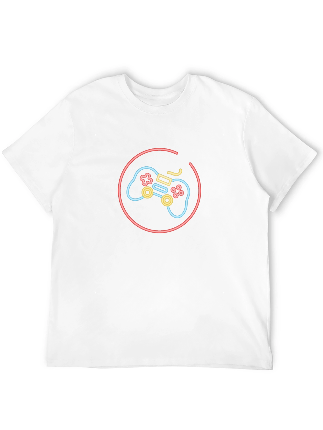 Neon Game Controller Black T-Shirt