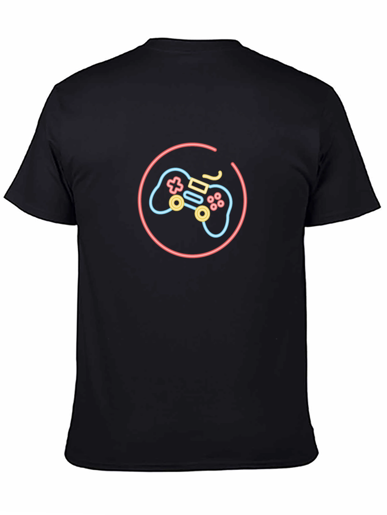 Neon Game Controller Black T-Shirt