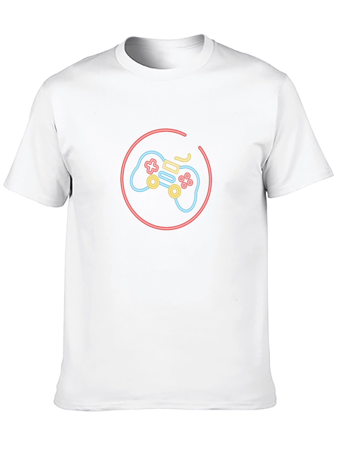 Neon Game Controller Black T-Shirt