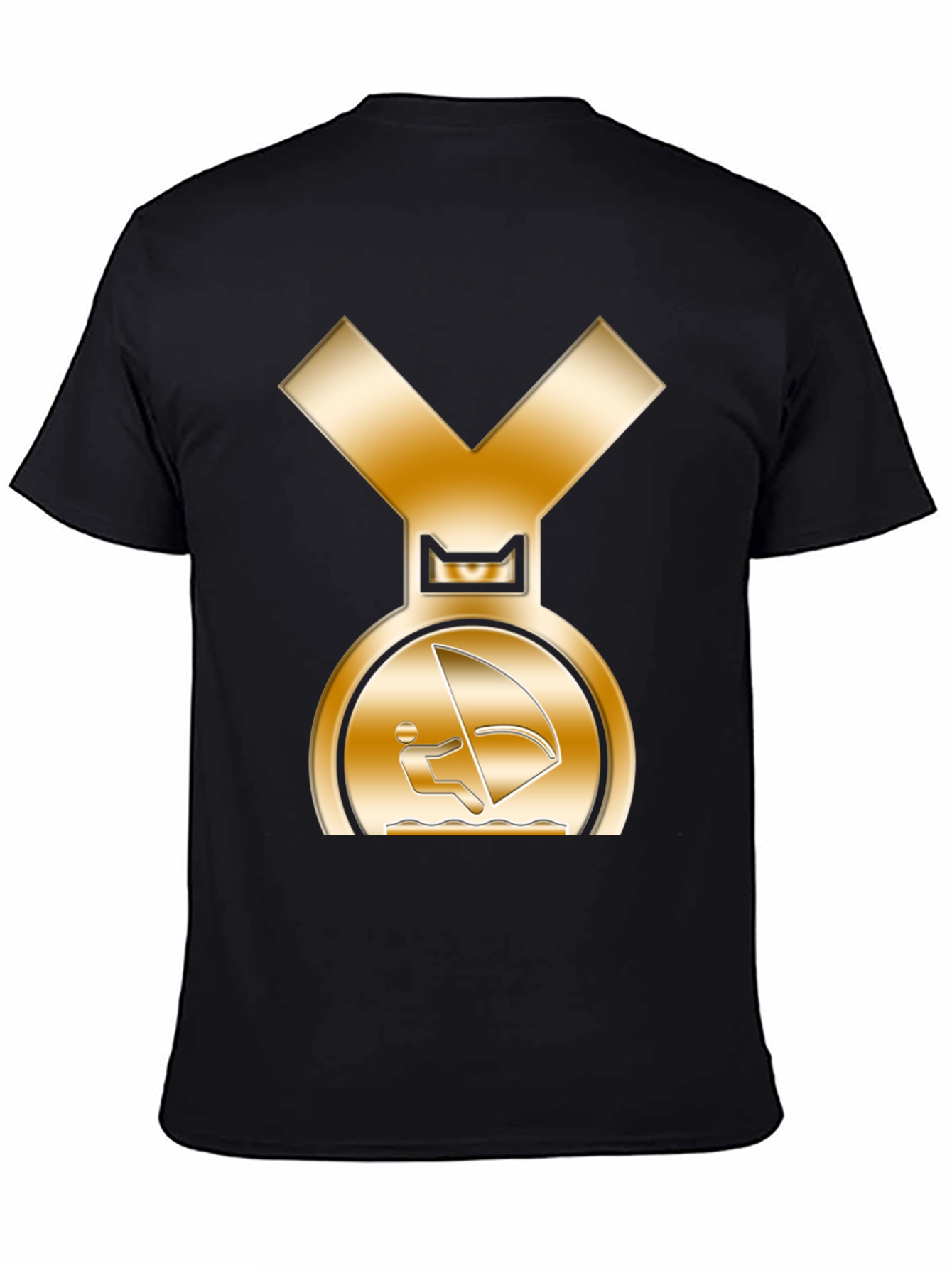 Golden Windsurfer Medal Graphic T-Shirt
