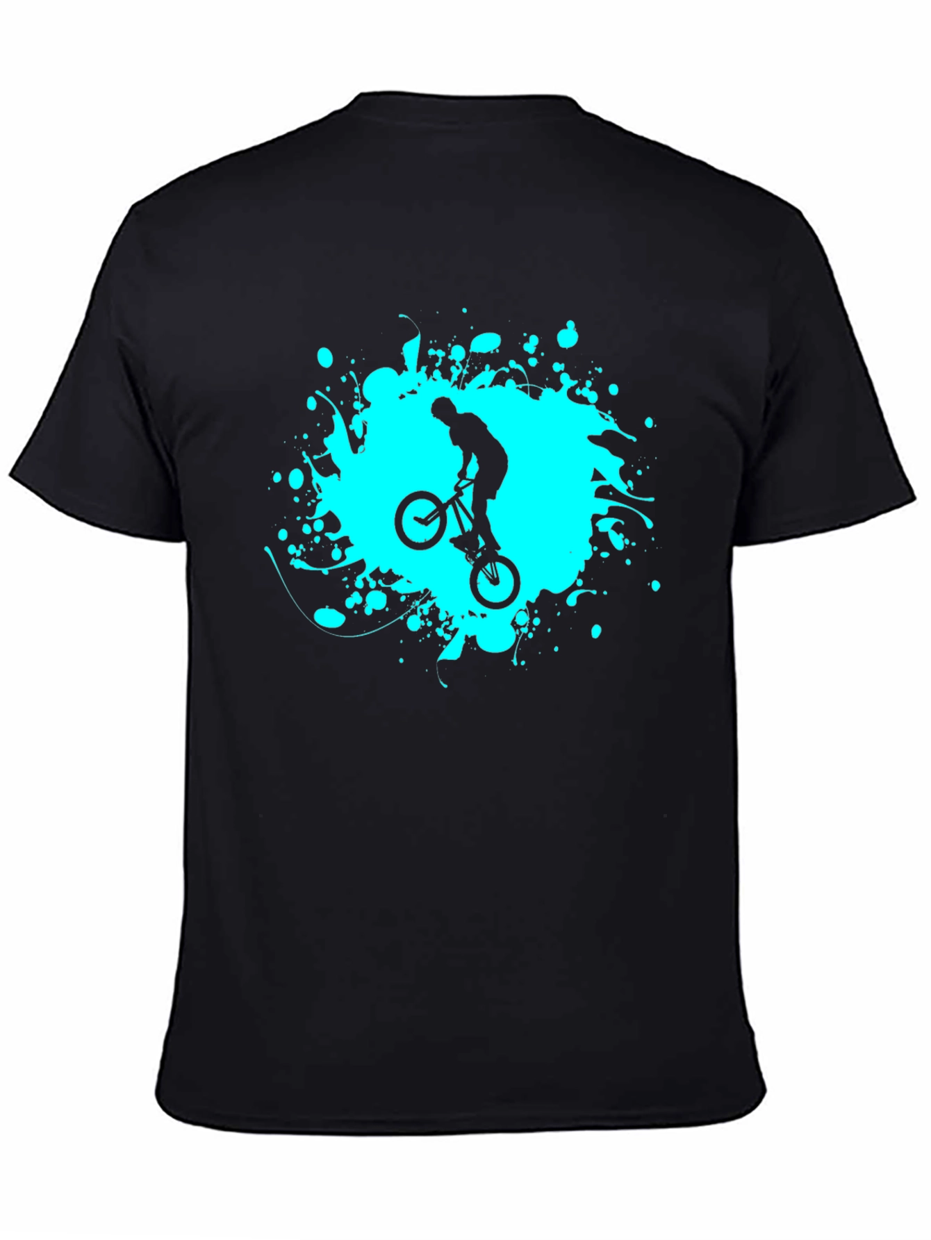 BMX Rider Graphic Tee - Black Cotton Blend
