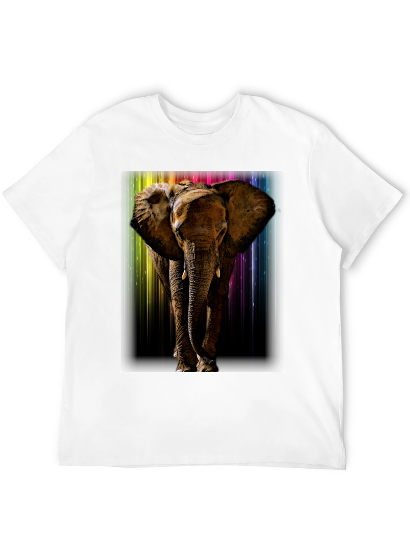 Elephant Rainbow T-Shirt - Mens Black Tee