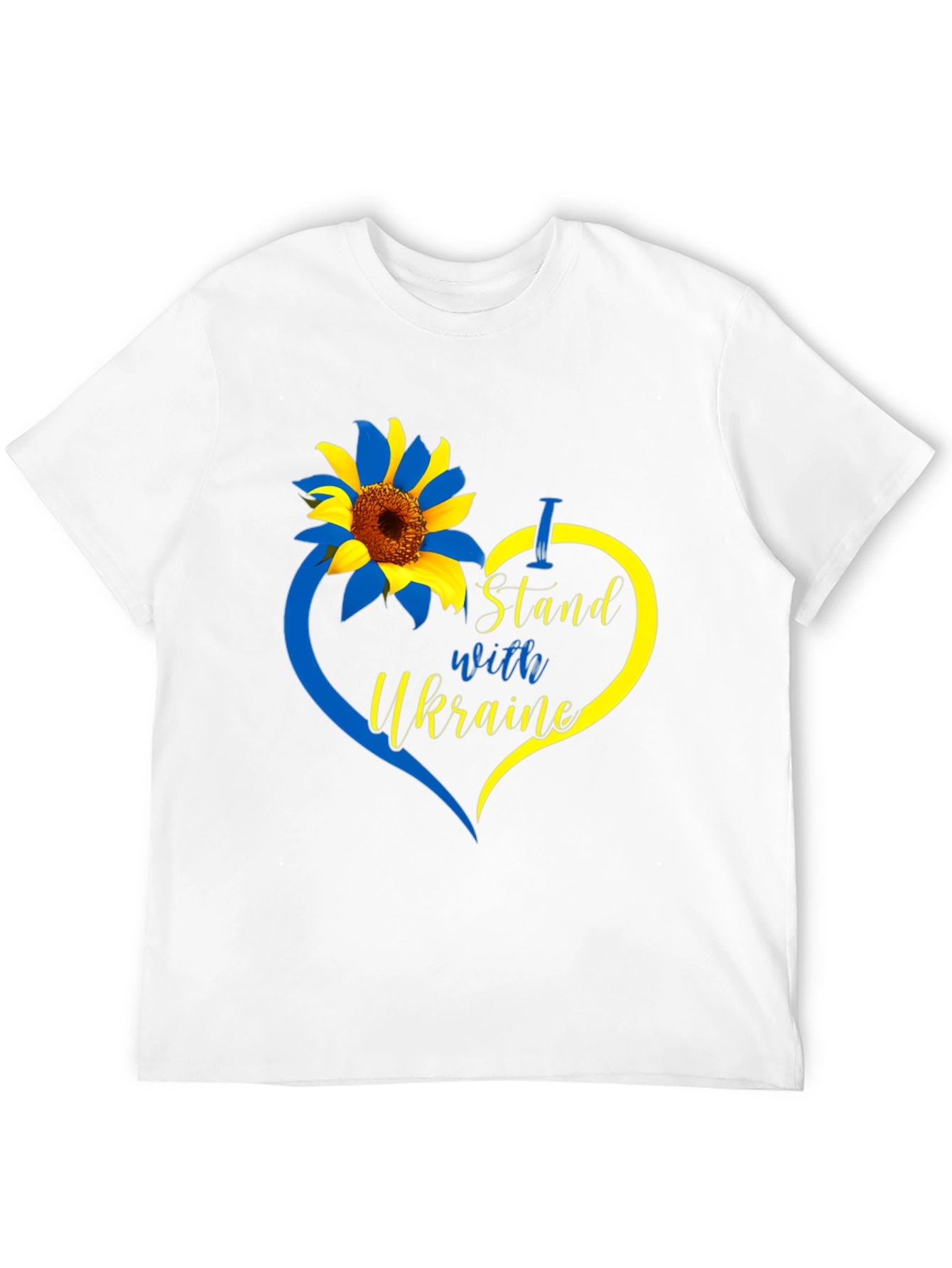 I Stand with Ukraine T-Shirt Sunflower Design