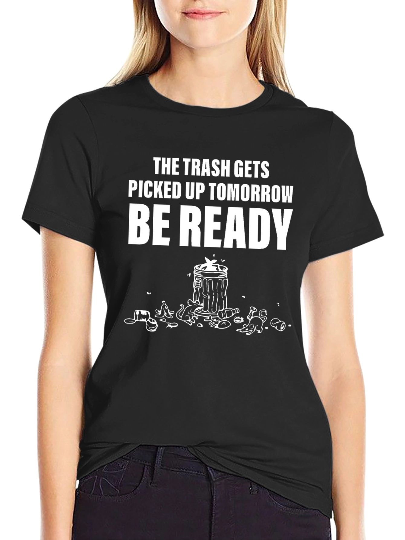 Trash Pick Up Ready Graphic Tee - Black Cotton