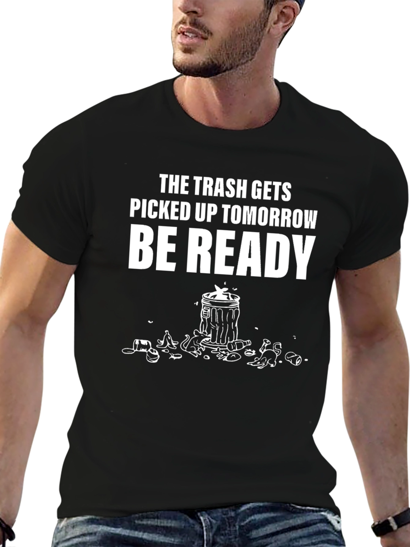Trash Pick Up Ready Graphic Tee - Black Cotton