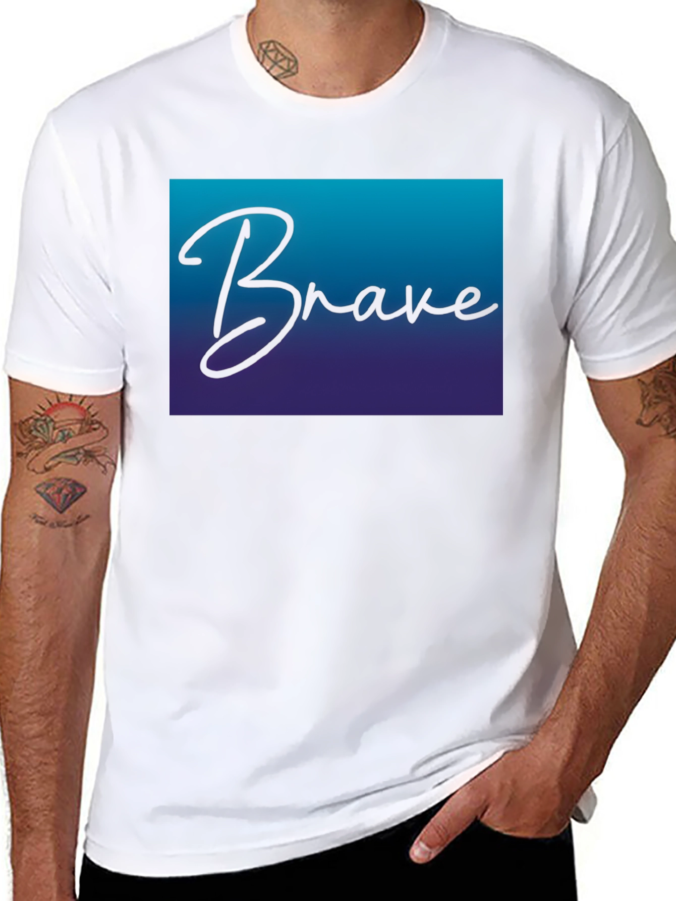 Brave Gradient Tee - Motivational T-Shirt