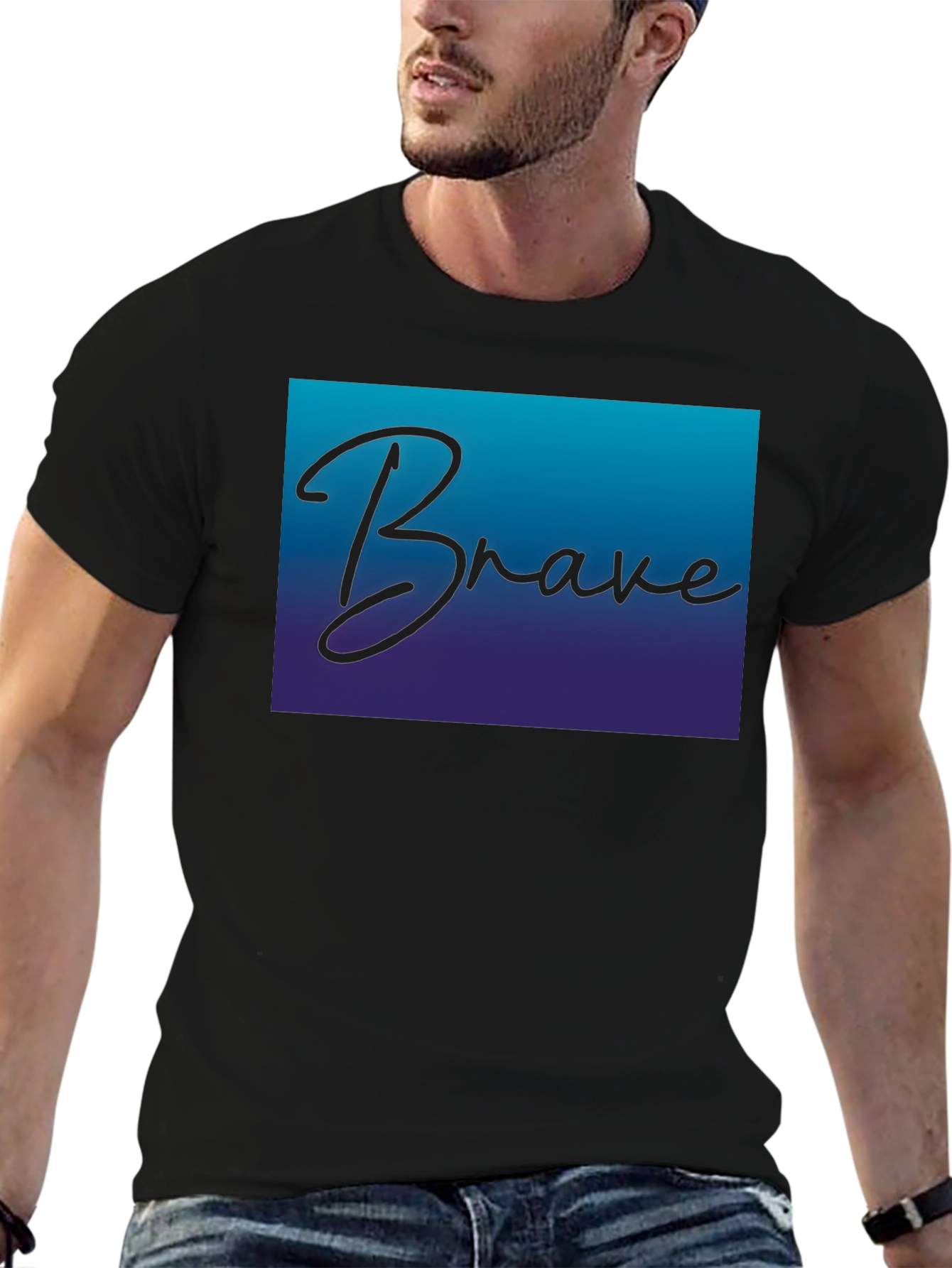 Brave Gradient Tee - Motivational T-Shirt