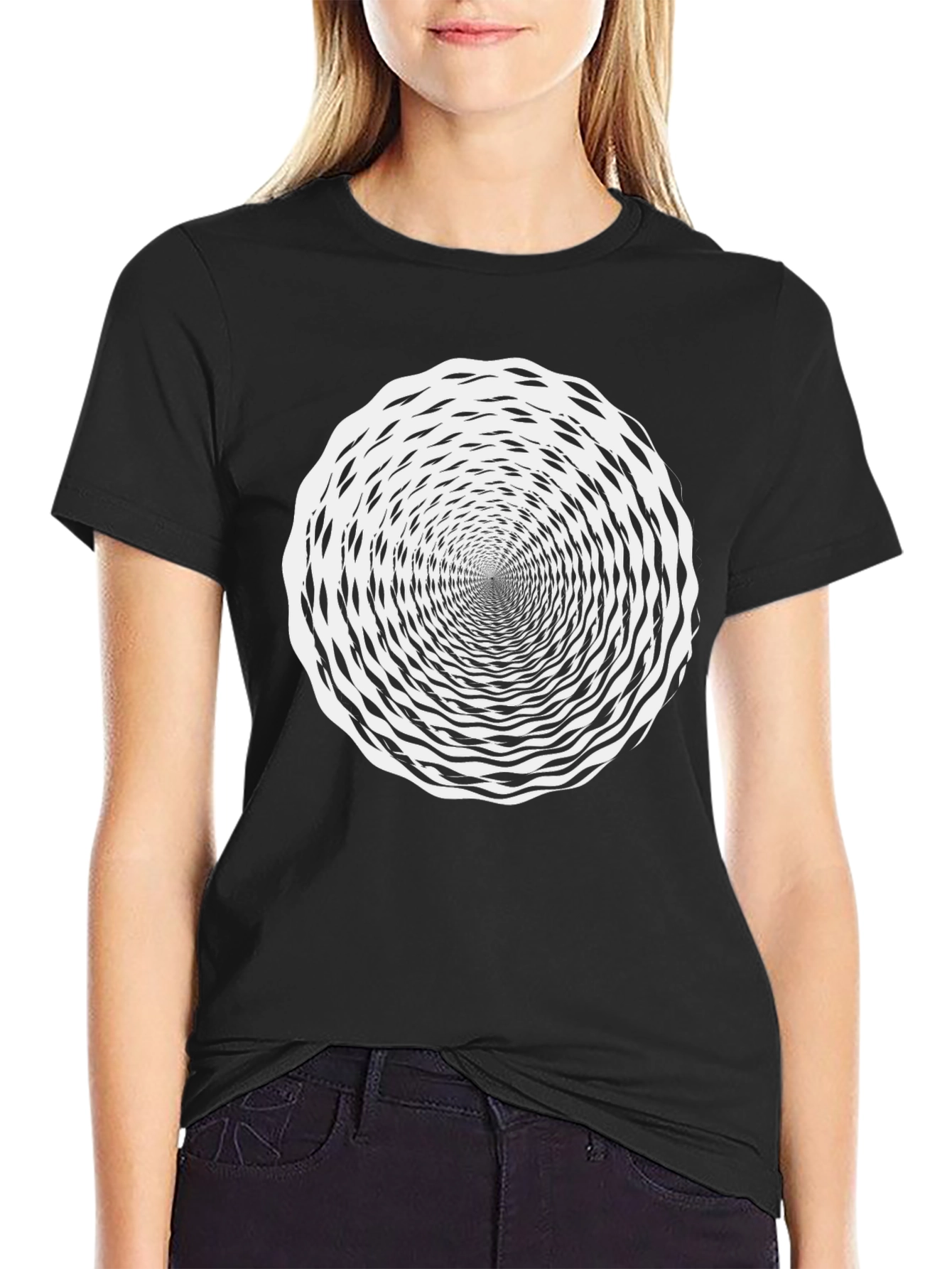 Hypnotic Swirl Black T-Shirt