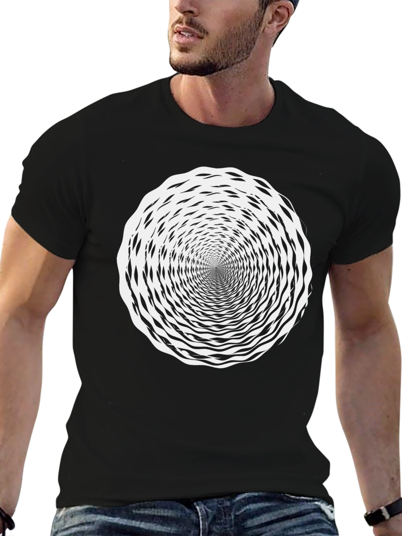 Hypnotic Swirl Black T-Shirt