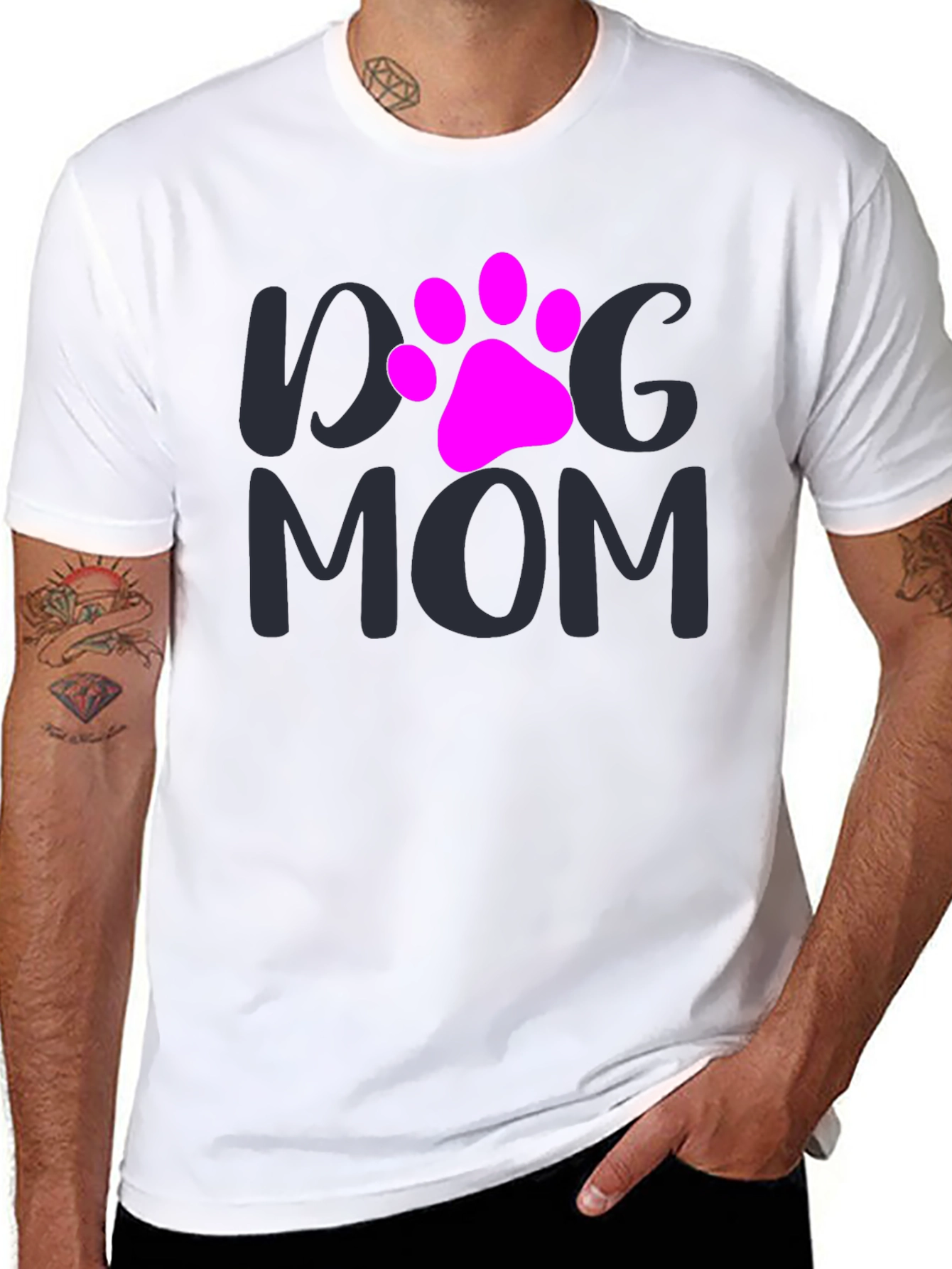 Dog Mom T-Shirt - Paw Print Graphic Tee