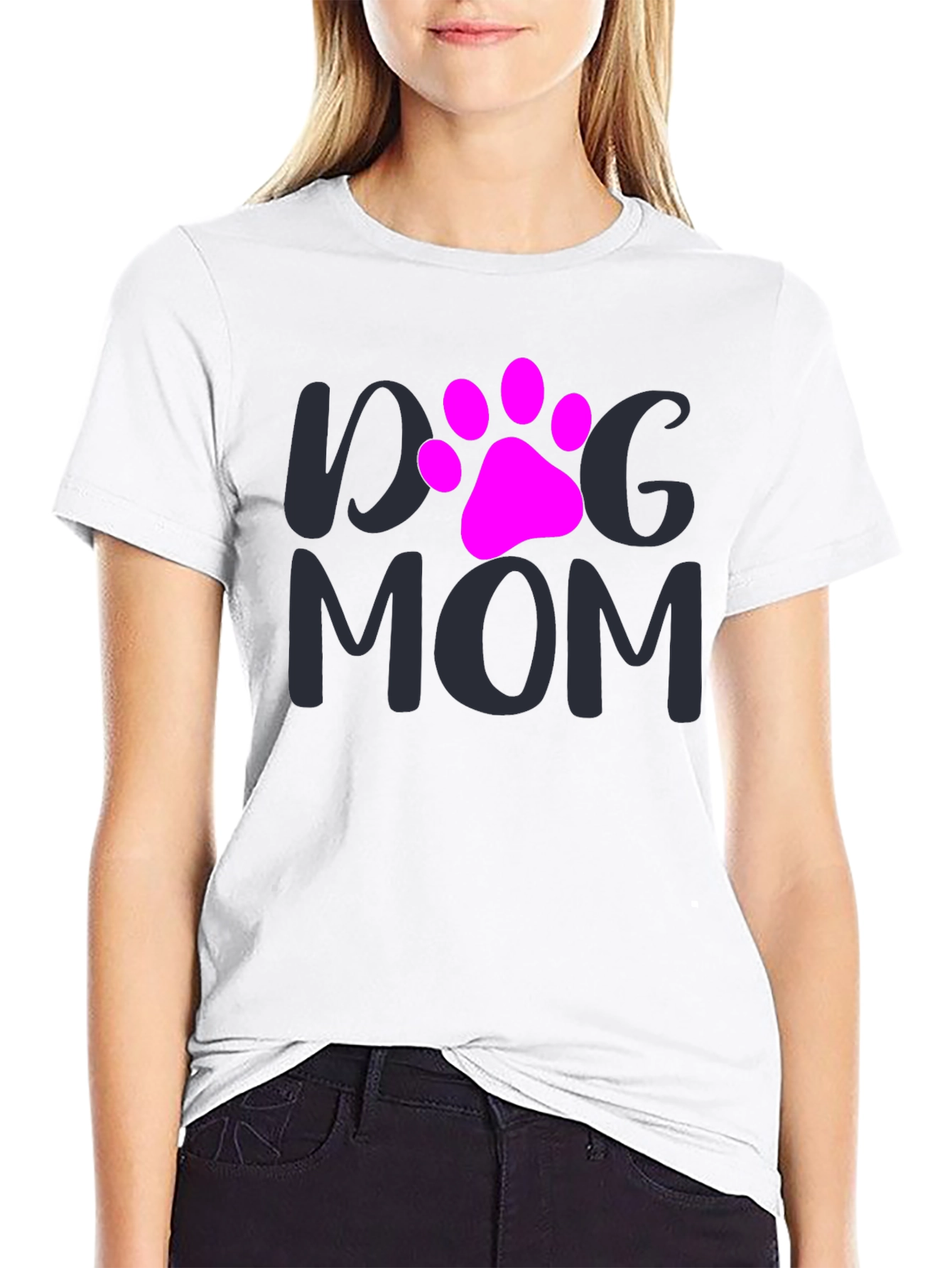 Dog Mom T-Shirt - Paw Print Graphic Tee