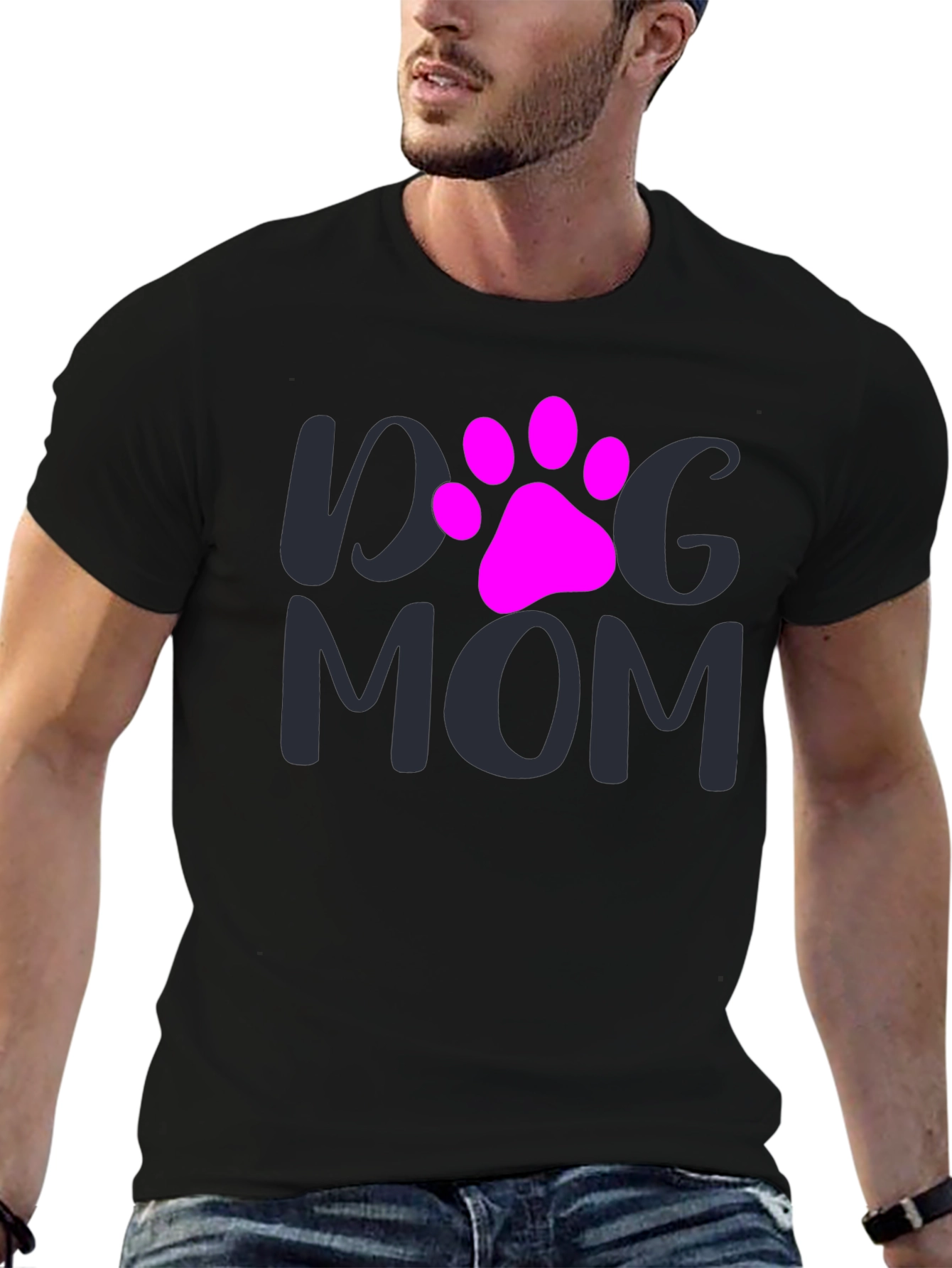 Dog Mom T-Shirt - Paw Print Graphic Tee
