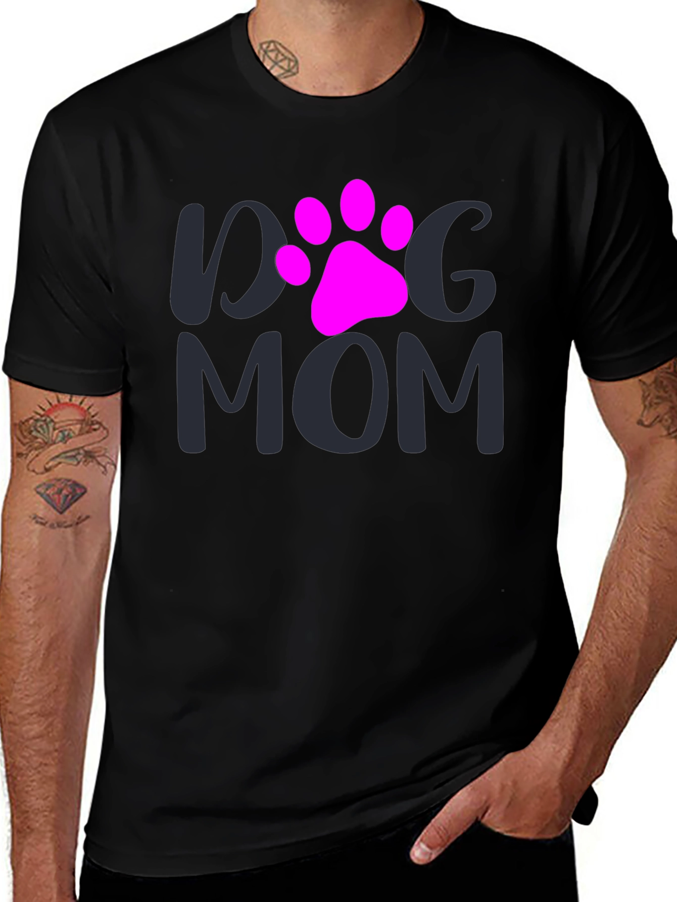 Dog Mom T-Shirt - Paw Print Graphic Tee
