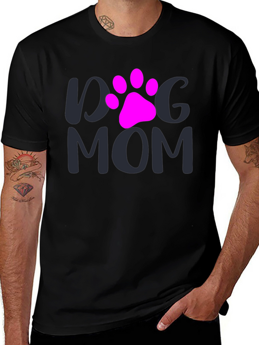 Dog Mom T-Shirt - Paw Print Graphic Tee