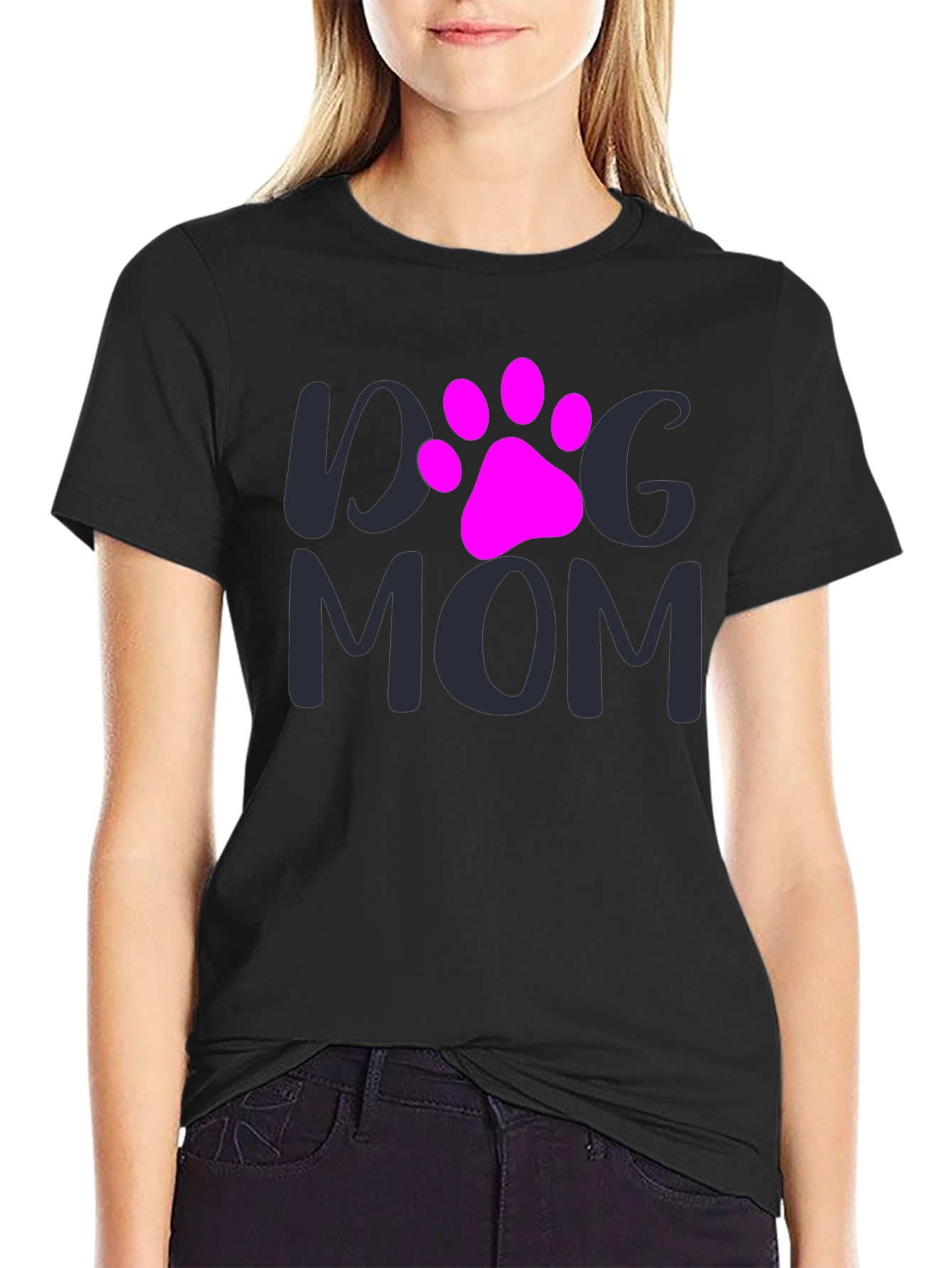 Dog Mom T-Shirt - Paw Print Graphic Tee