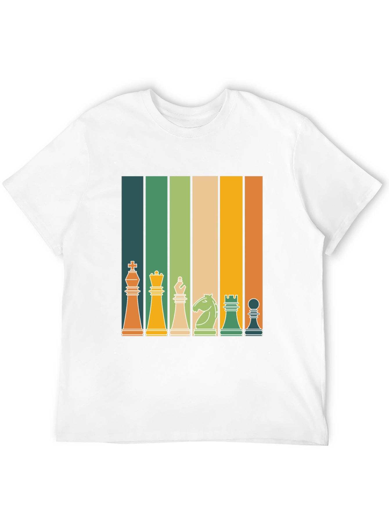 Retro Chess Piece Striped T-Shirt