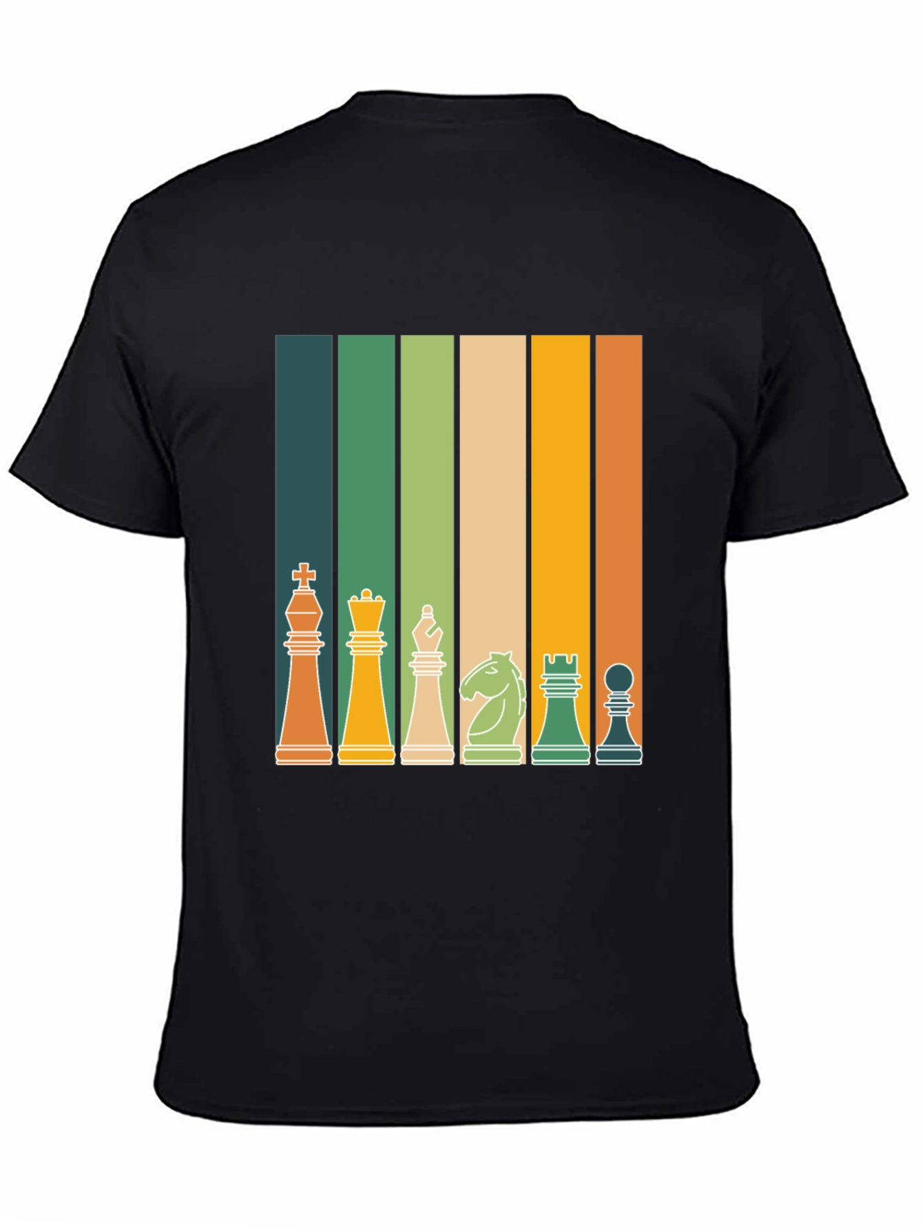 Retro Chess Piece Striped T-Shirt