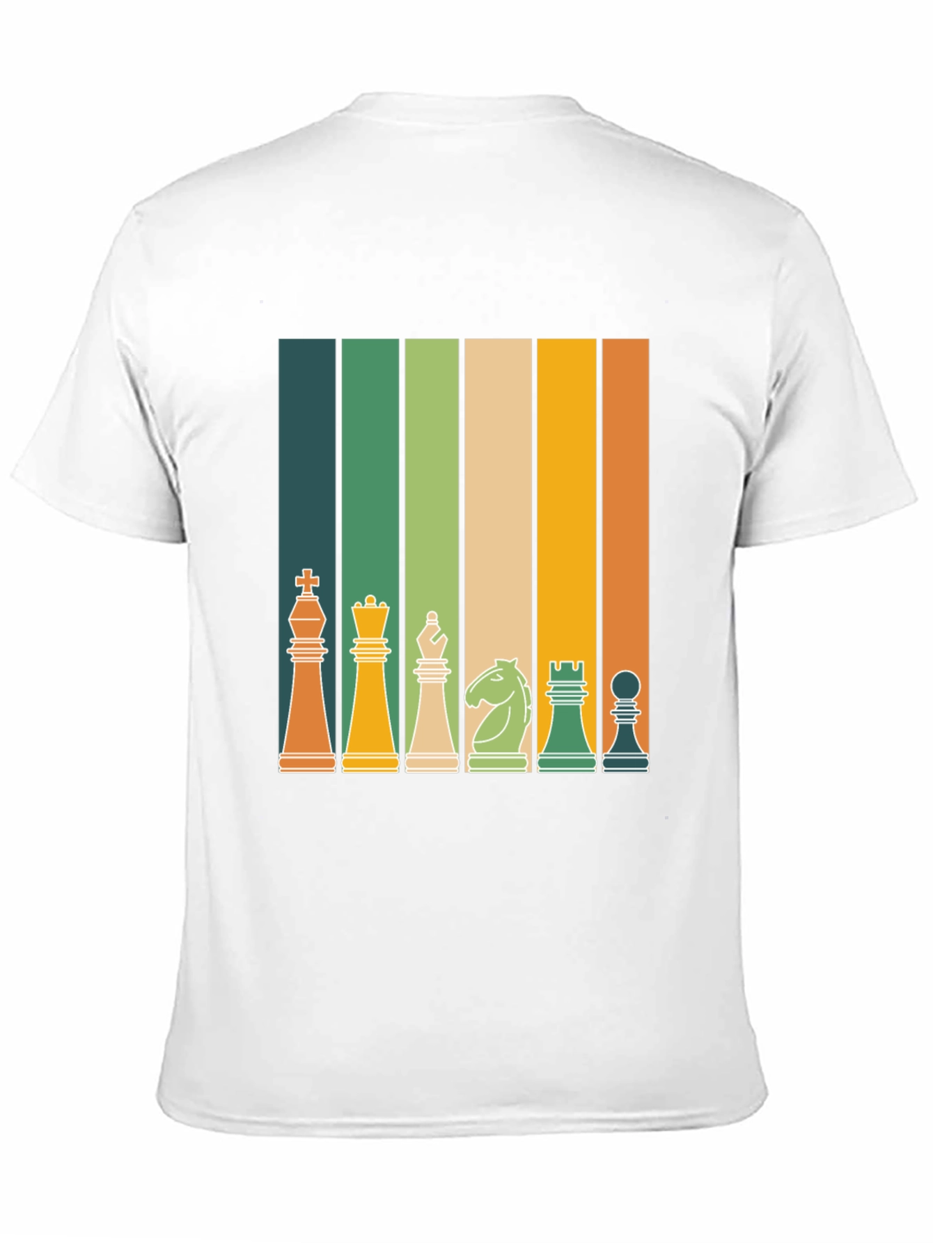 Retro Chess Piece Striped T-Shirt