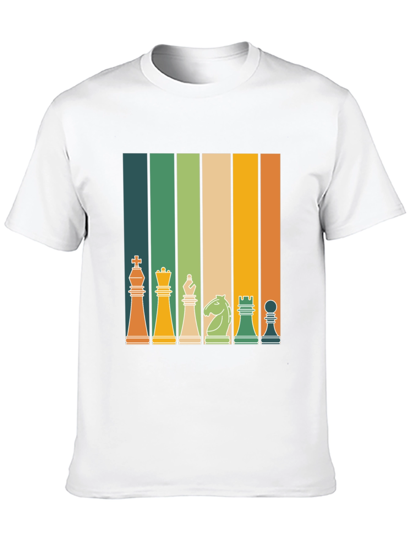 Retro Chess Piece Striped T-Shirt