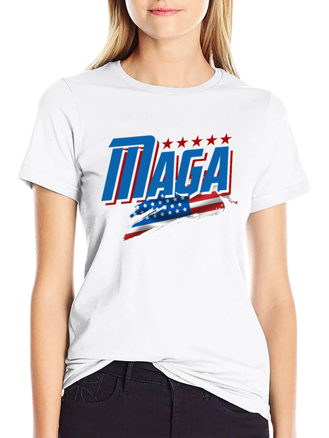 MAGA T-Shirt - Patriotic American Flag Design