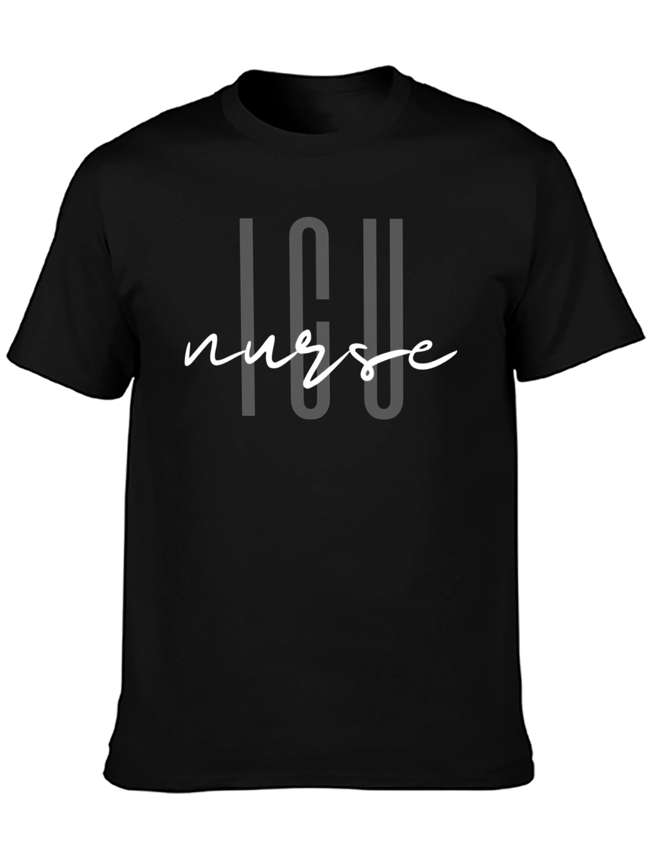 ICU Nurse Graphic Tee - Black Cotton Blend