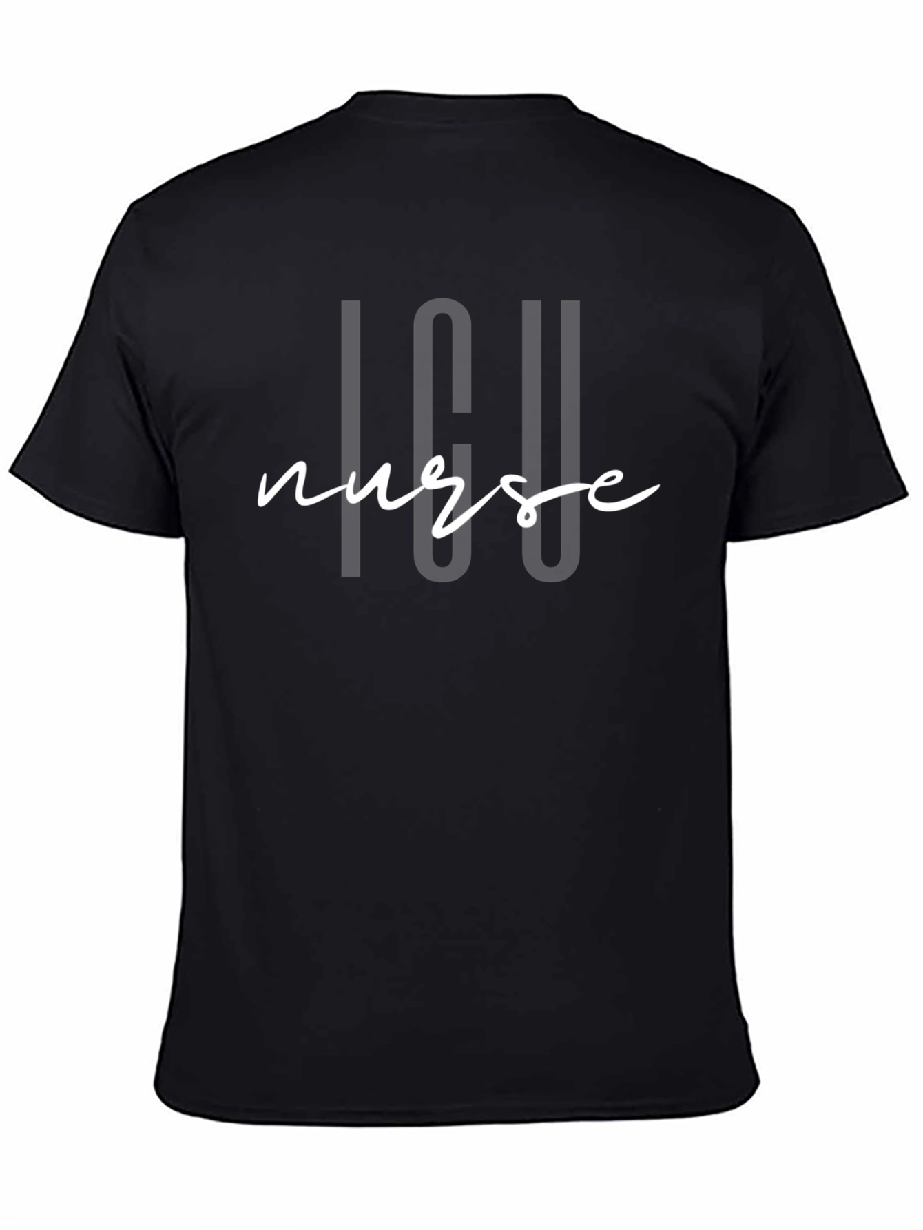 ICU Nurse Graphic Tee - Black Cotton Blend