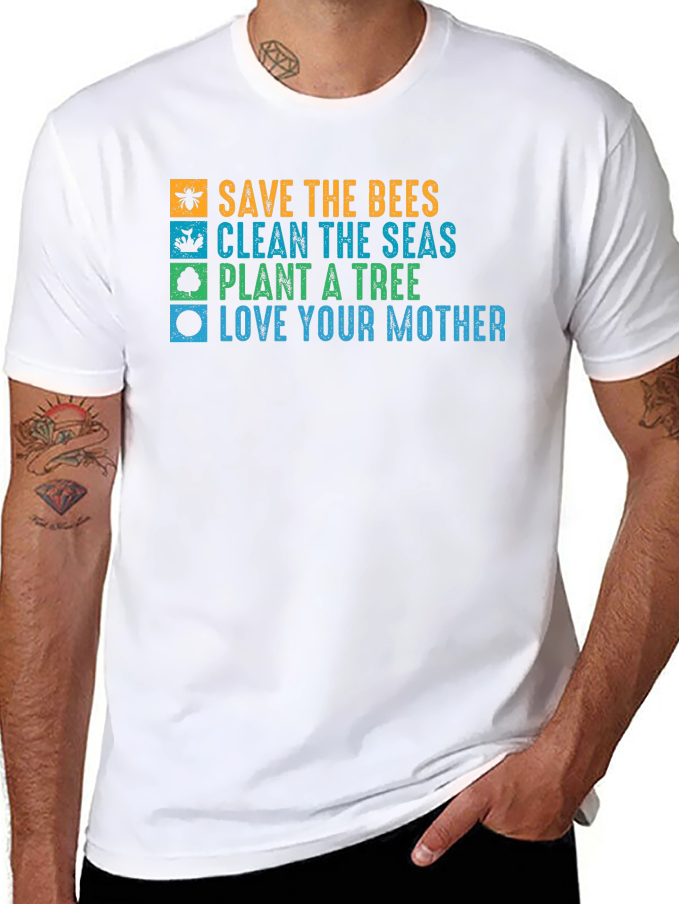 Eco-Friendly Graphic Tee: Save the Bees Love Your Mother