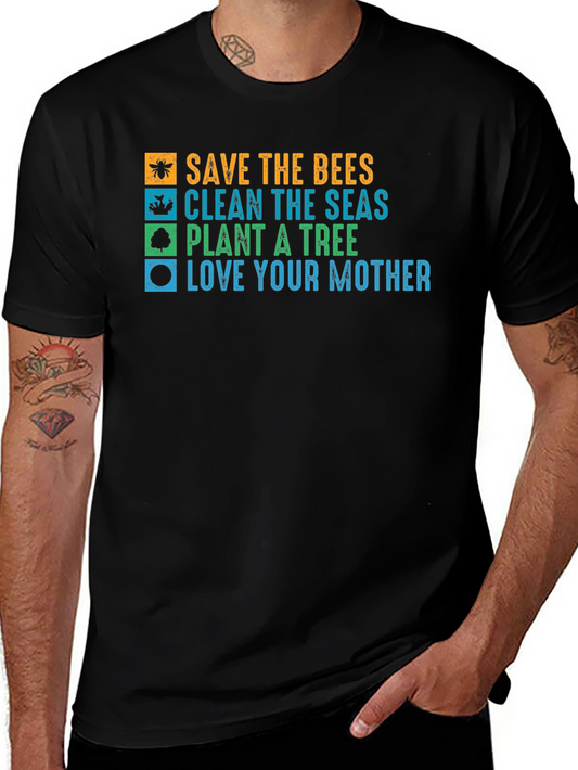 Eco-Friendly Graphic Tee: Save the Bees Love Your Mother
