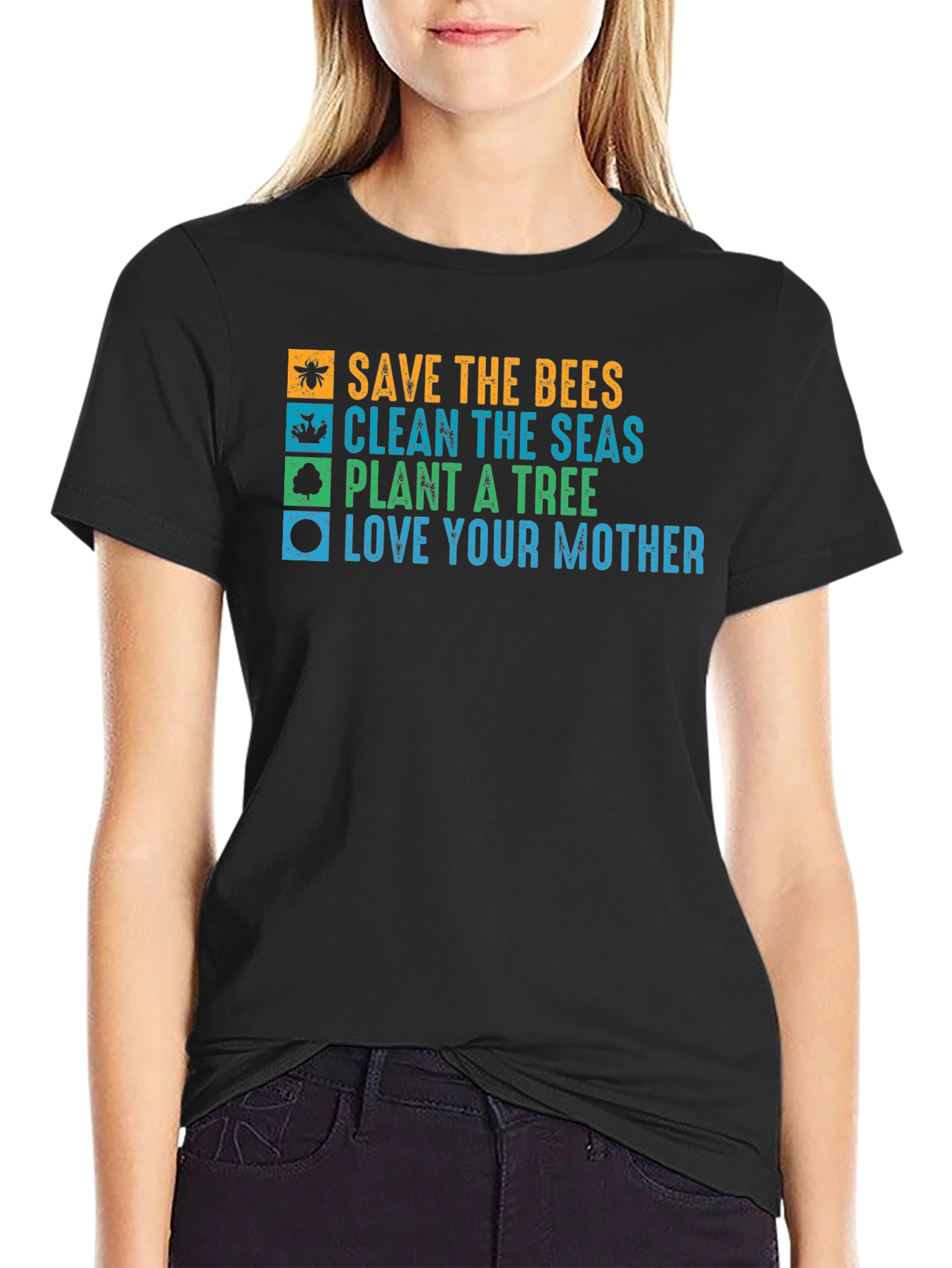 Eco-Friendly Graphic Tee: Save the Bees Love Your Mother