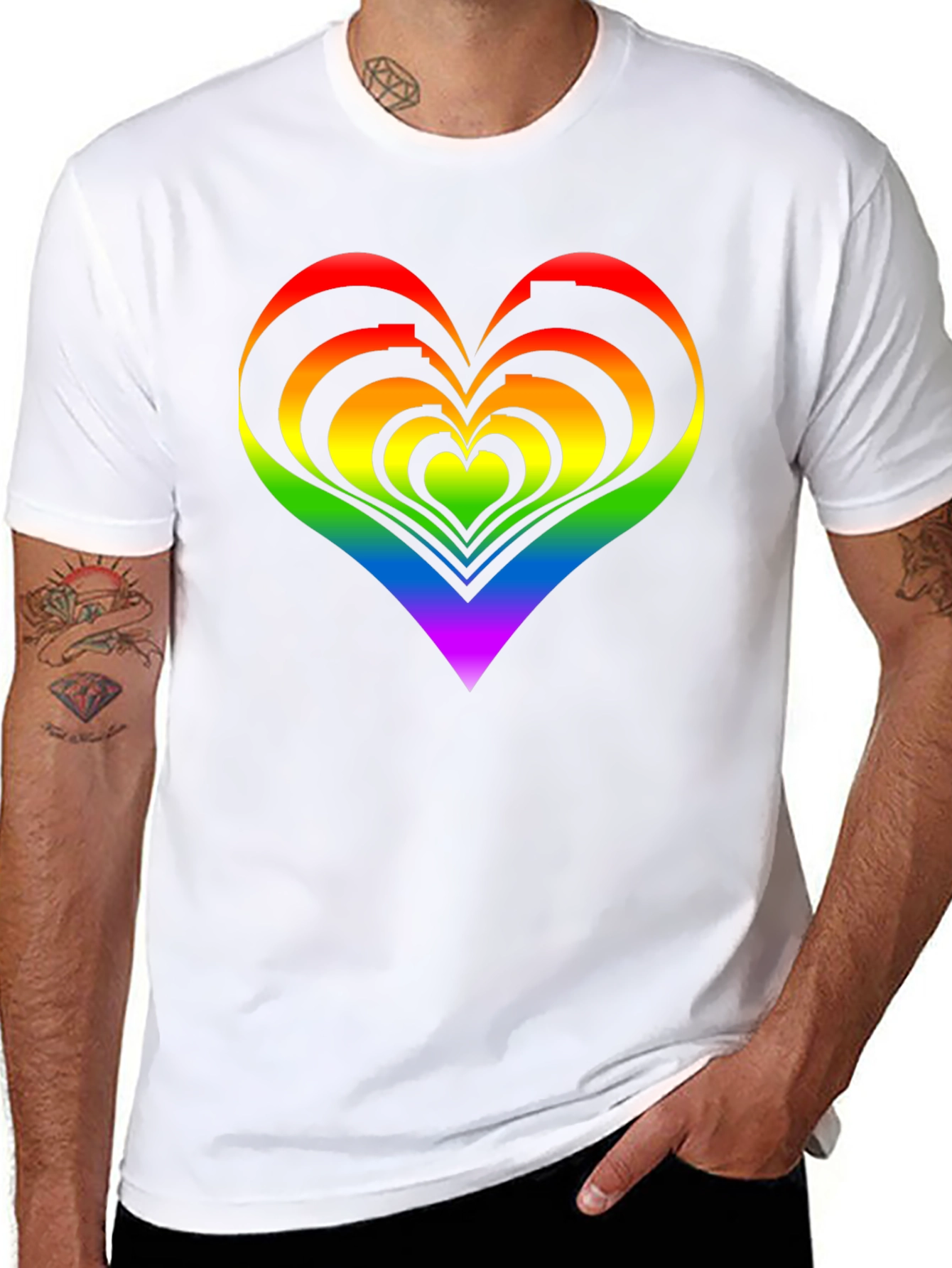 Rainbow Heart Graphic Tee - Pride Apparel