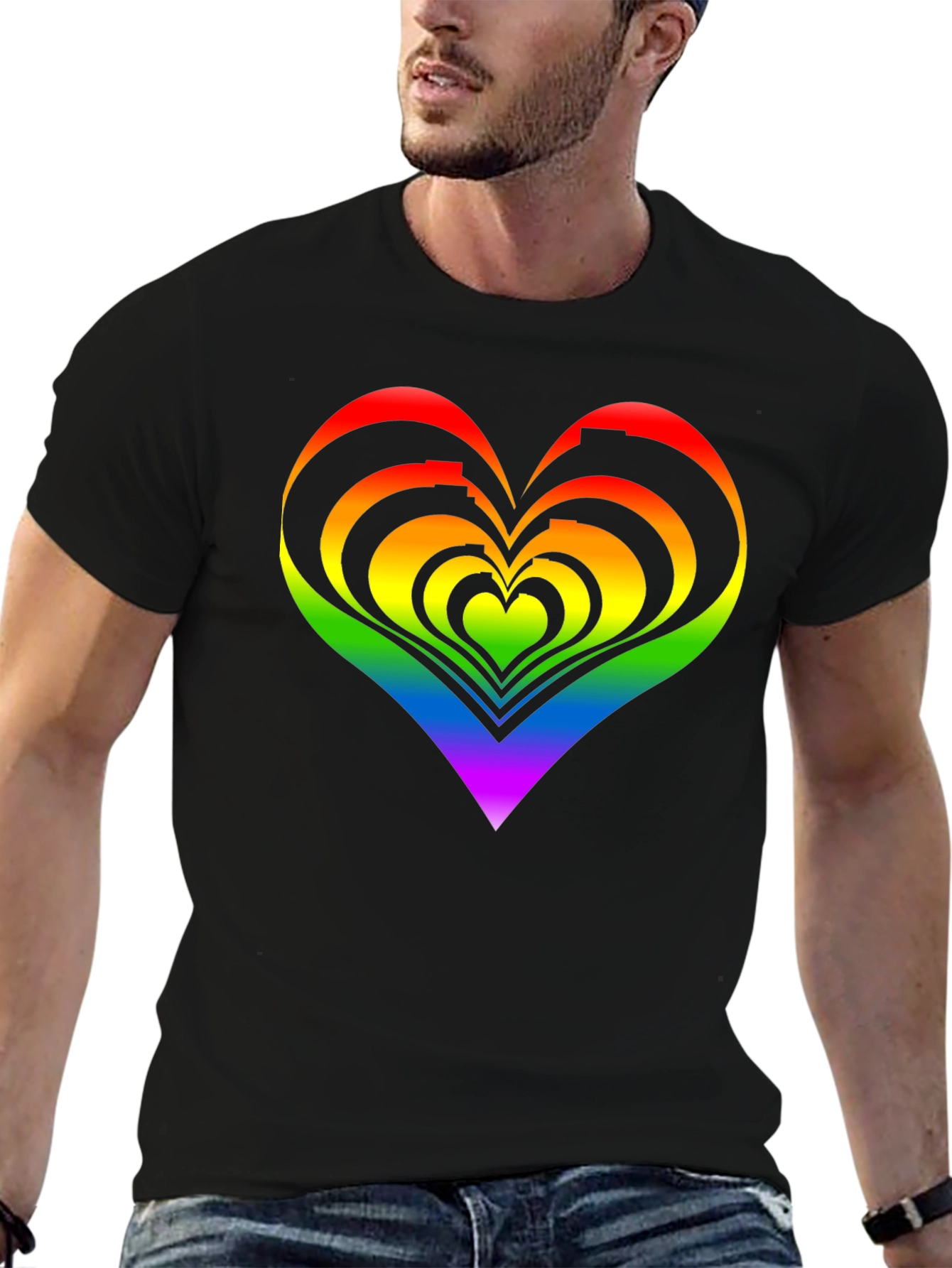 Rainbow Heart Graphic Tee - Pride Apparel