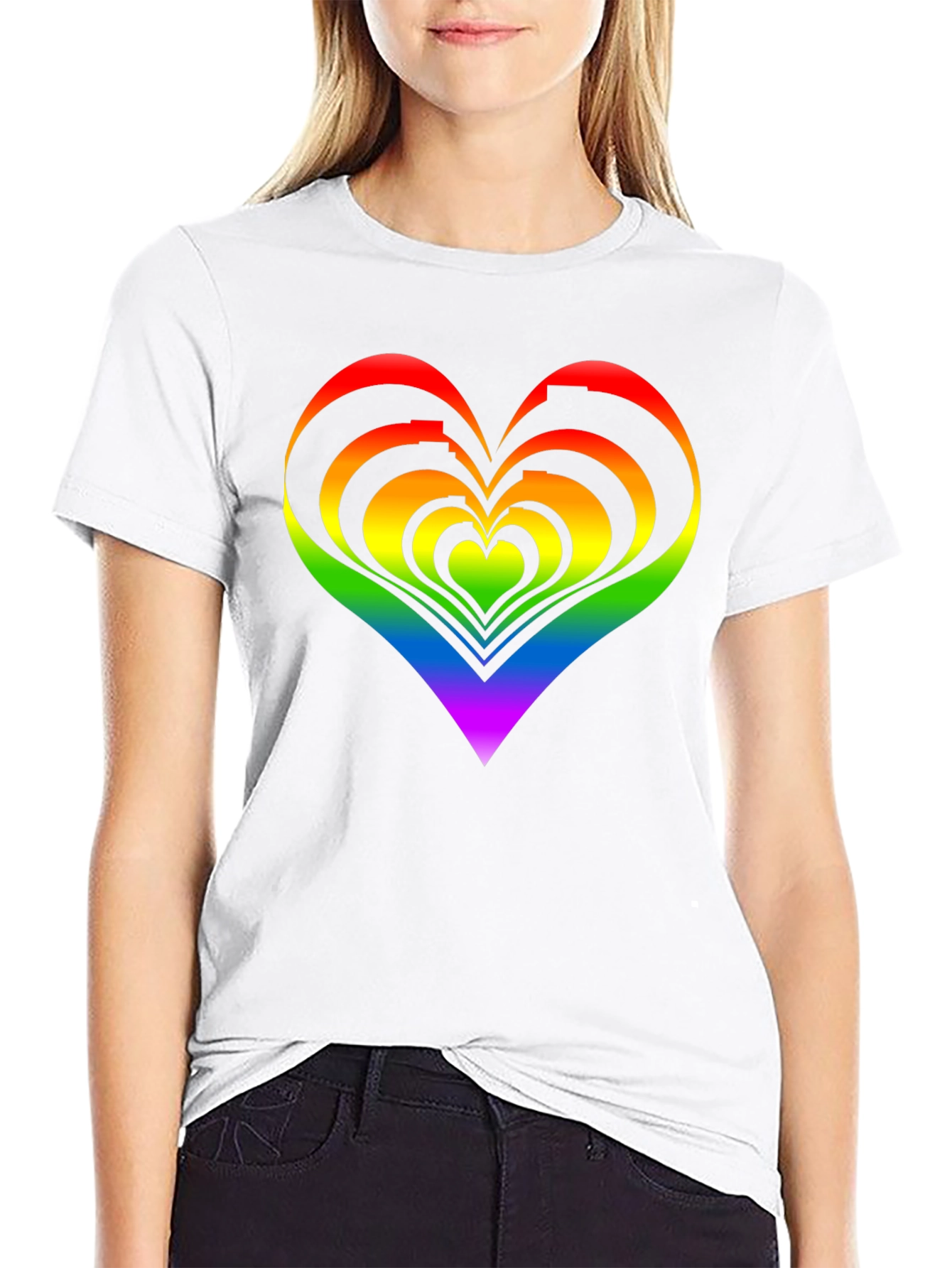 Rainbow Heart Graphic Tee - Pride Apparel