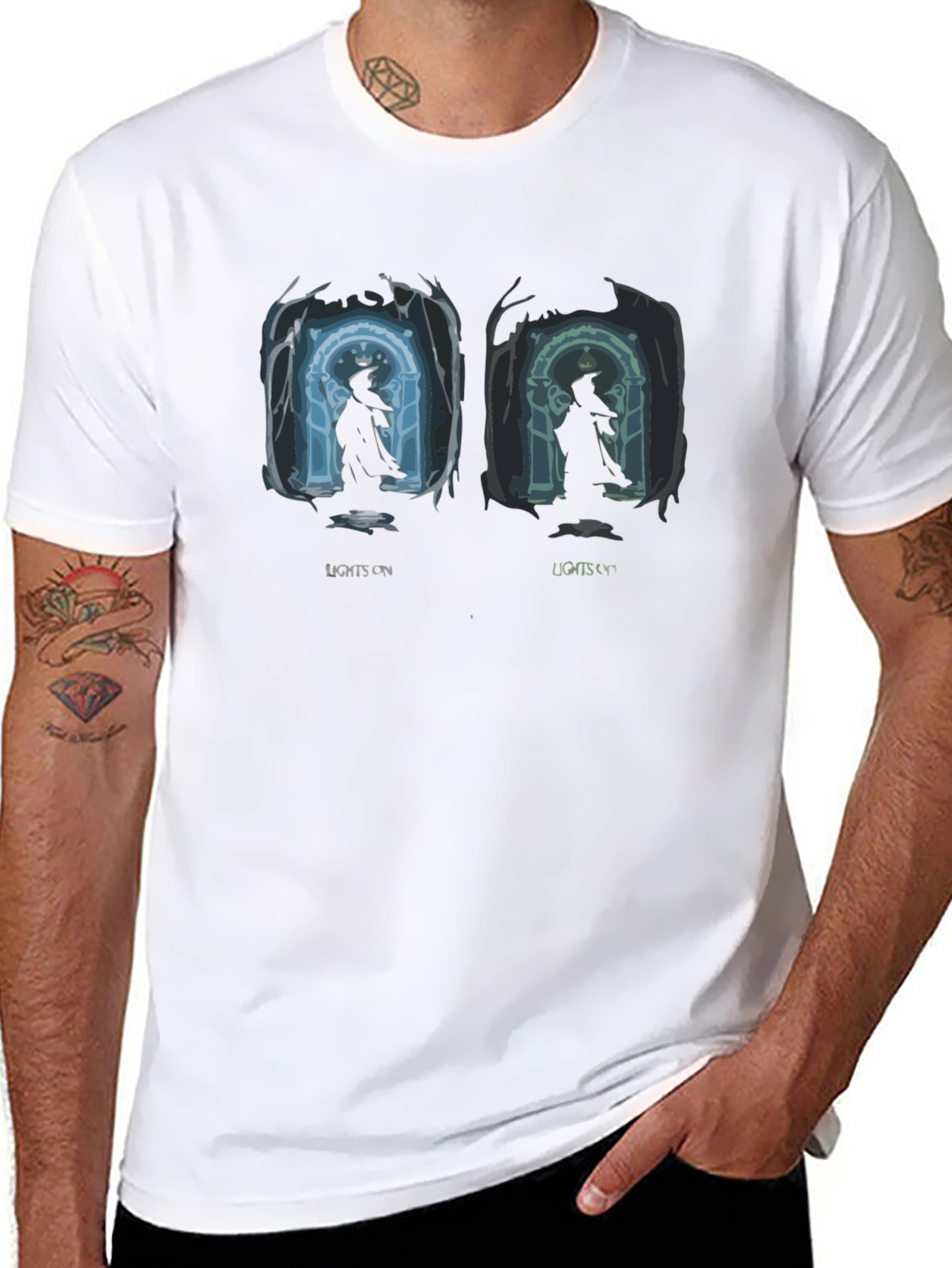 Lights On & Off Wizard Graphic T-Shirt