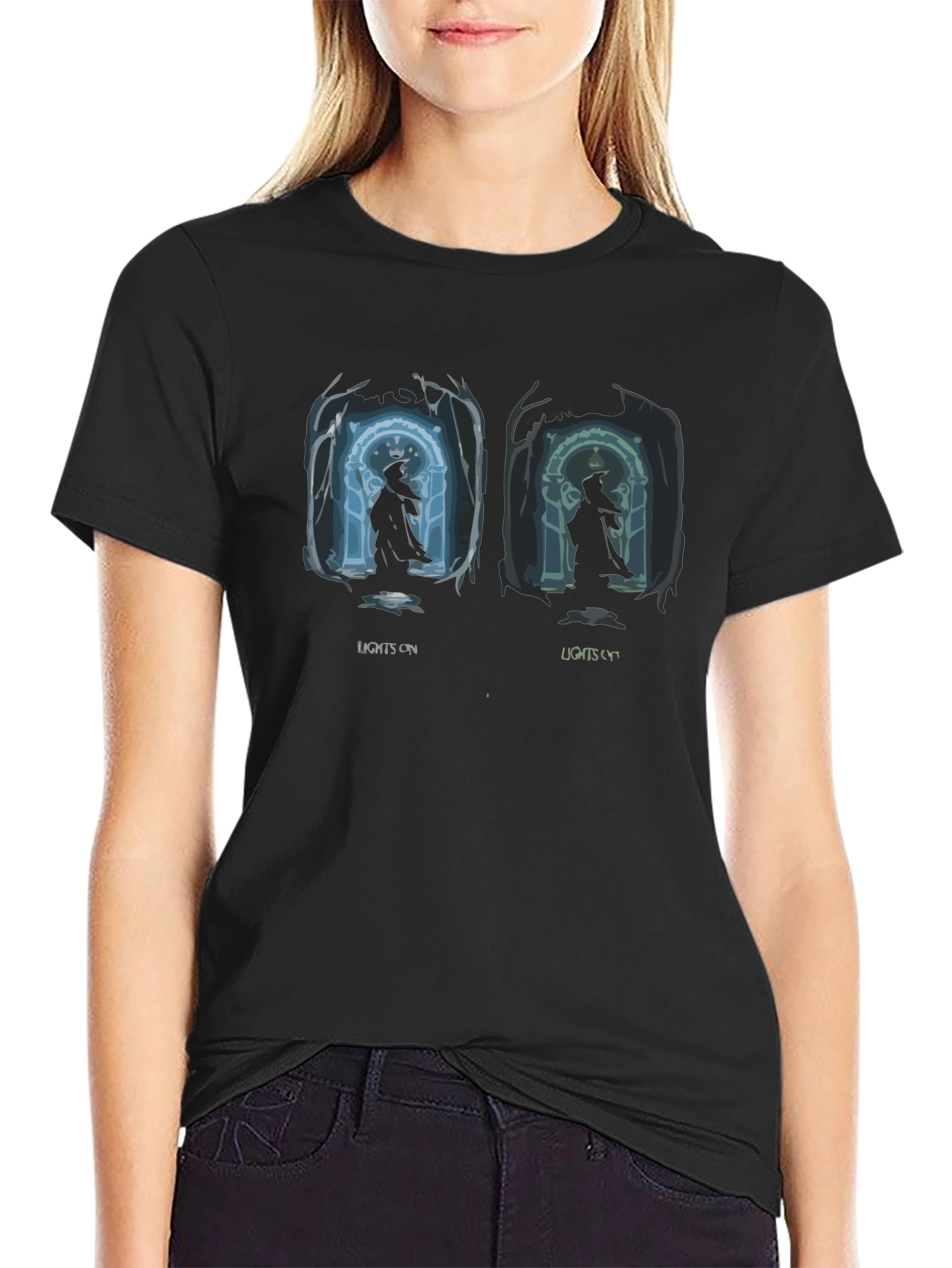 Lights On & Off Wizard Graphic T-Shirt