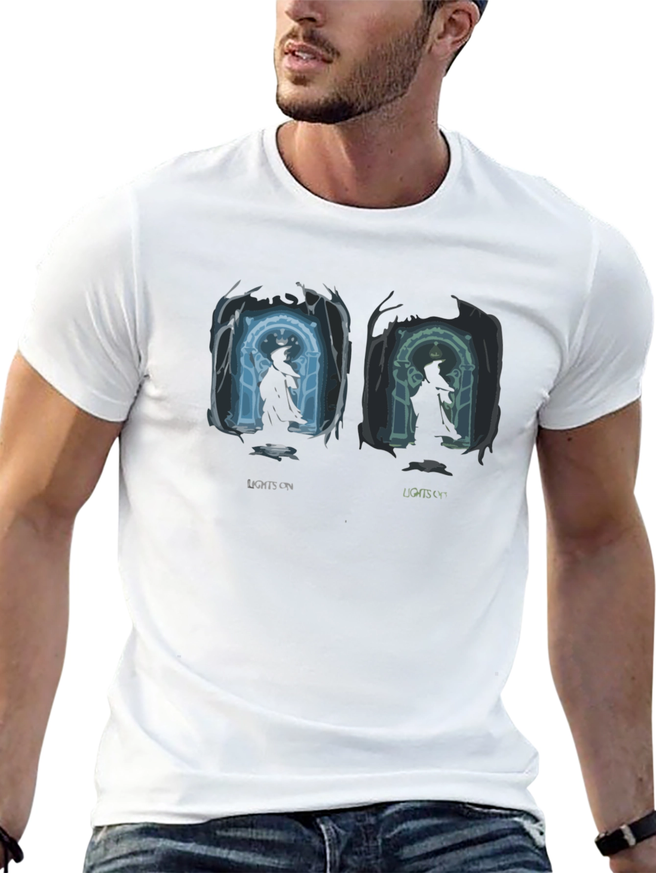 Lights On & Off Wizard Graphic T-Shirt