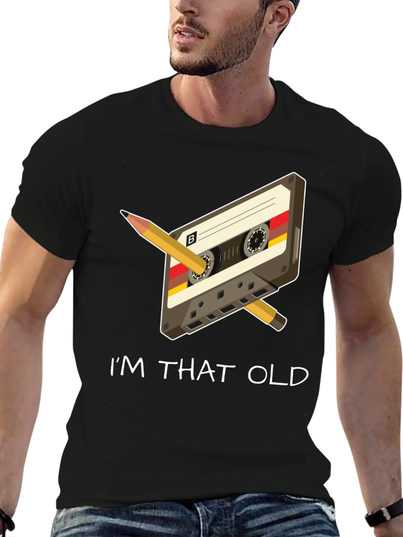 Retro Cassette Tape & Pencil Im That Old T-Shirt
