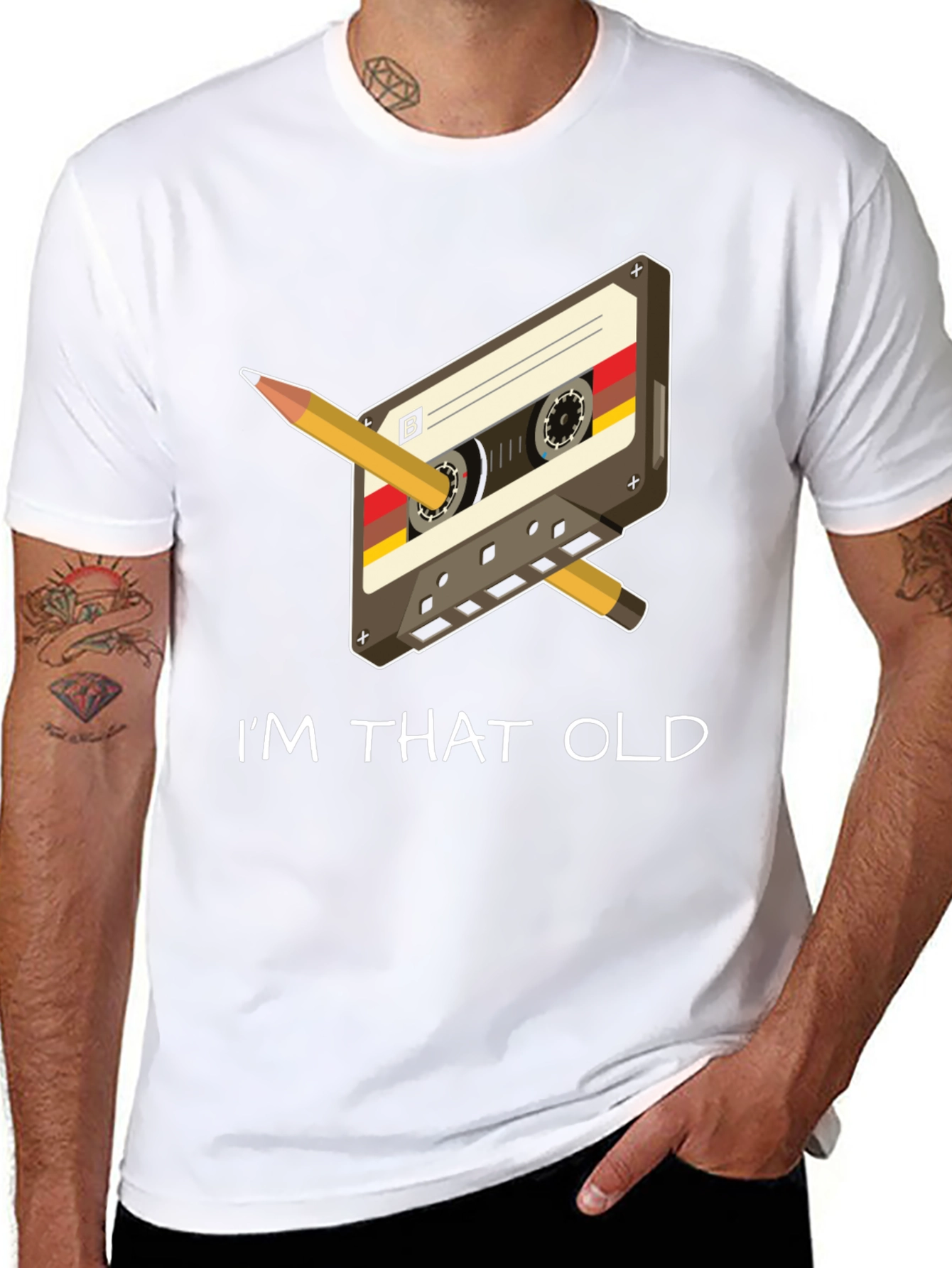 Retro Cassette Tape & Pencil Im That Old T-Shirt
