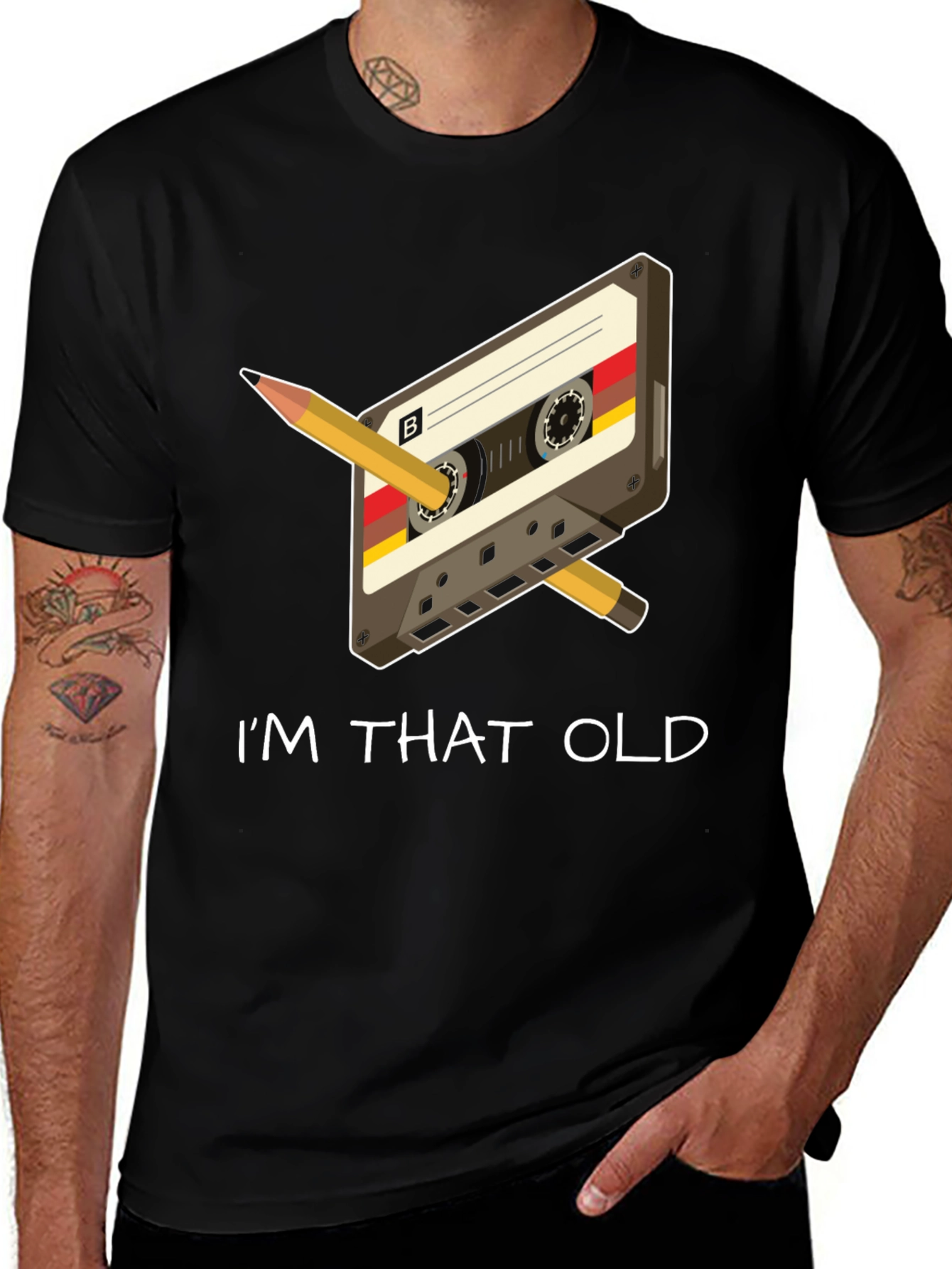 Retro Cassette Tape & Pencil Im That Old T-Shirt