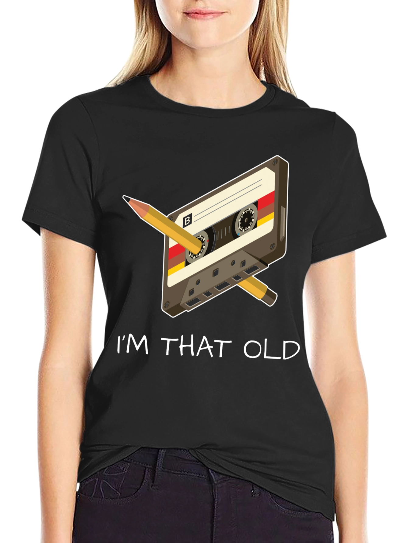 Retro Cassette Tape & Pencil Im That Old T-Shirt